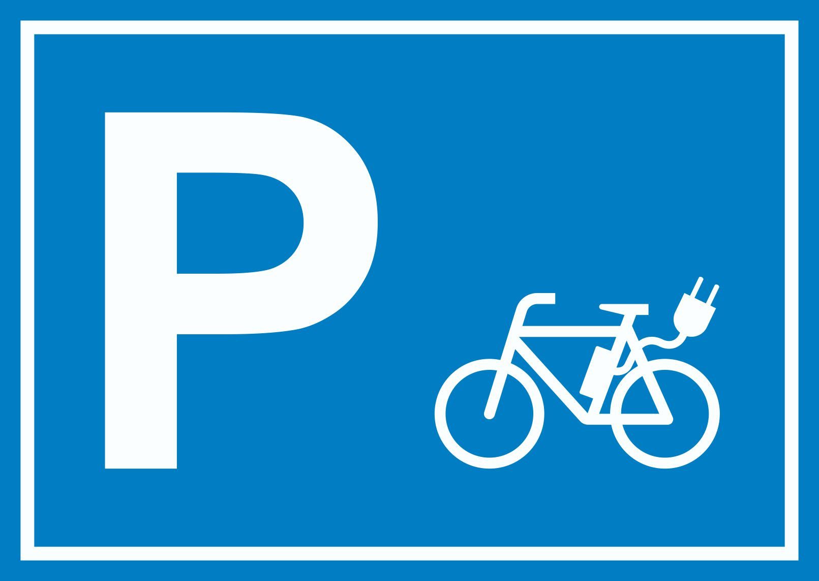 HB-Druck Hinweisschild E-Bike Elektrorad Parkplatz Schild waagerecht, wetterfest, stabil, UV-beständig, kratzfest