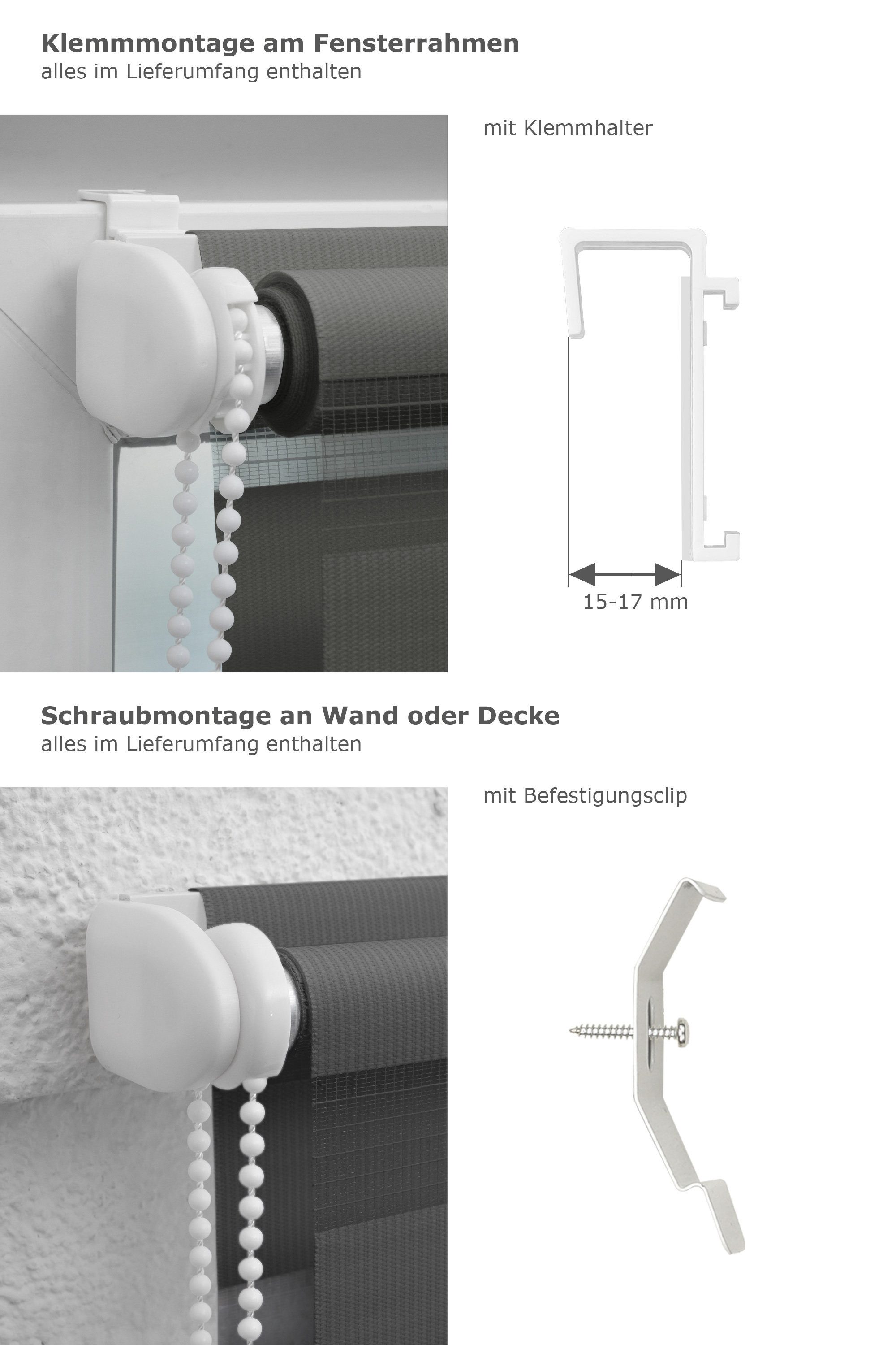 Rollo Trägerprofil Anthrazit, LYSEL®, blickdicht, HxB 150x45cm