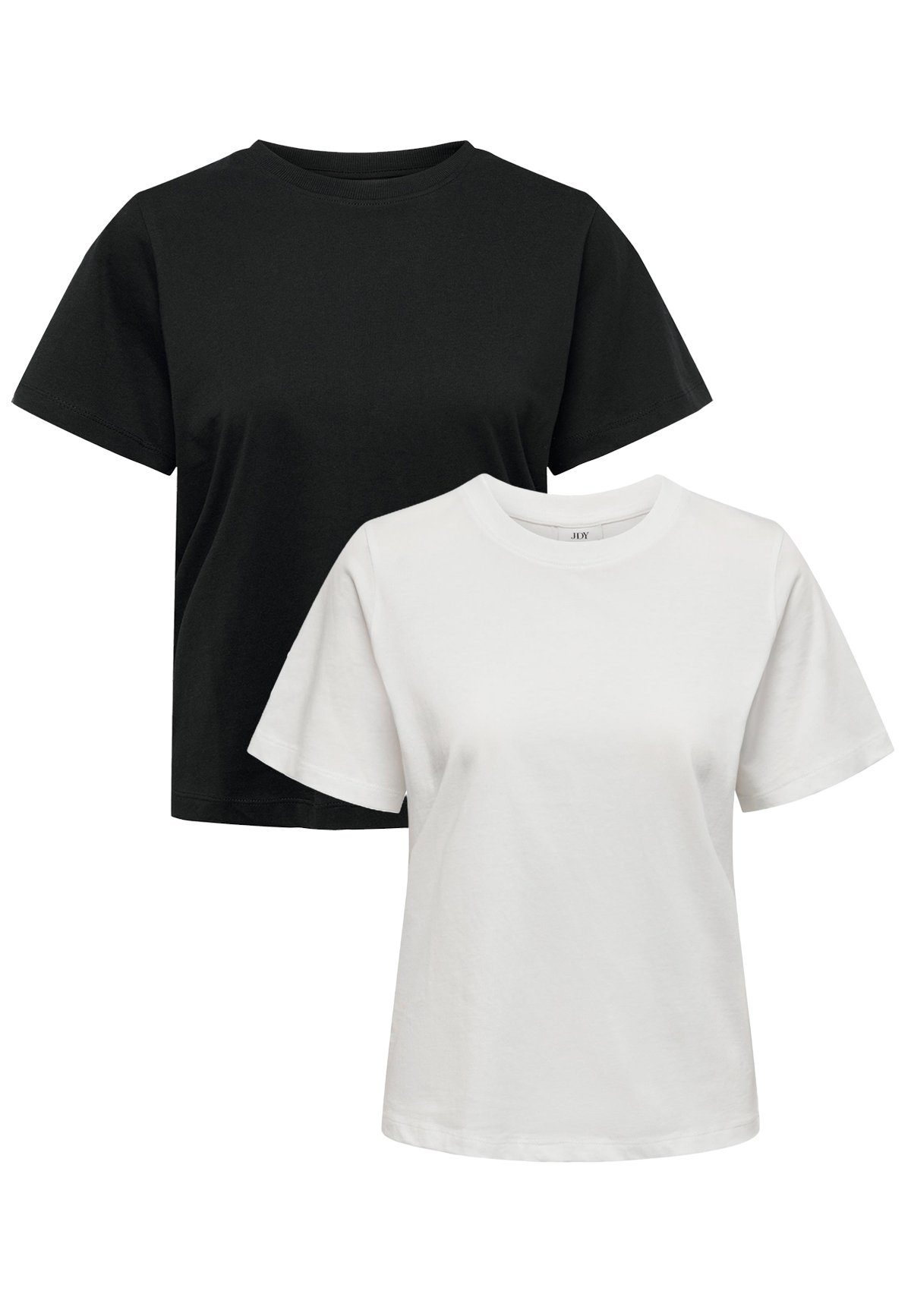 JACQUELINE de YONG T-Shirt Basic T-Shirt 2-er Set VMPAULA (2-tlg) 5417 in Schwarz-Weiß