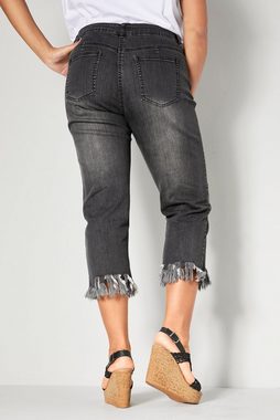 Angel of Style Regular-fit-Jeans 3/4-Jeans Slim Fit Fransensaum 5-Pocket