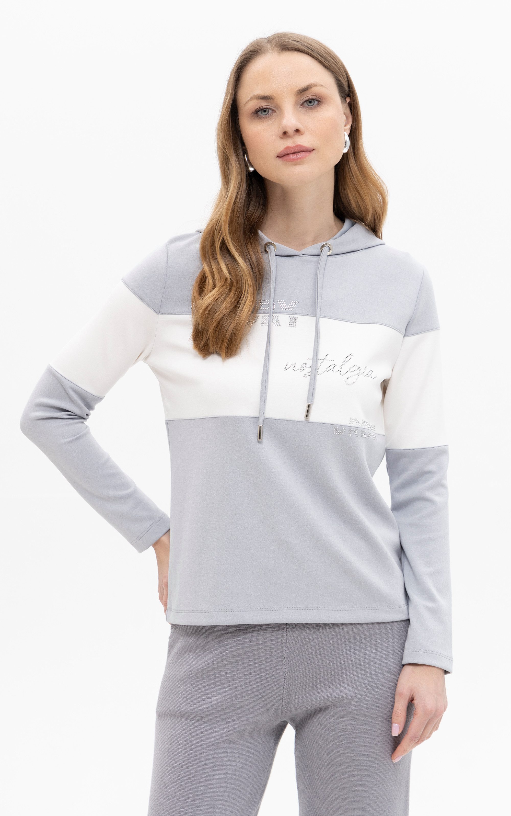 Passioni Kapuzenpullover mit Blockstreifen günstig online kaufen