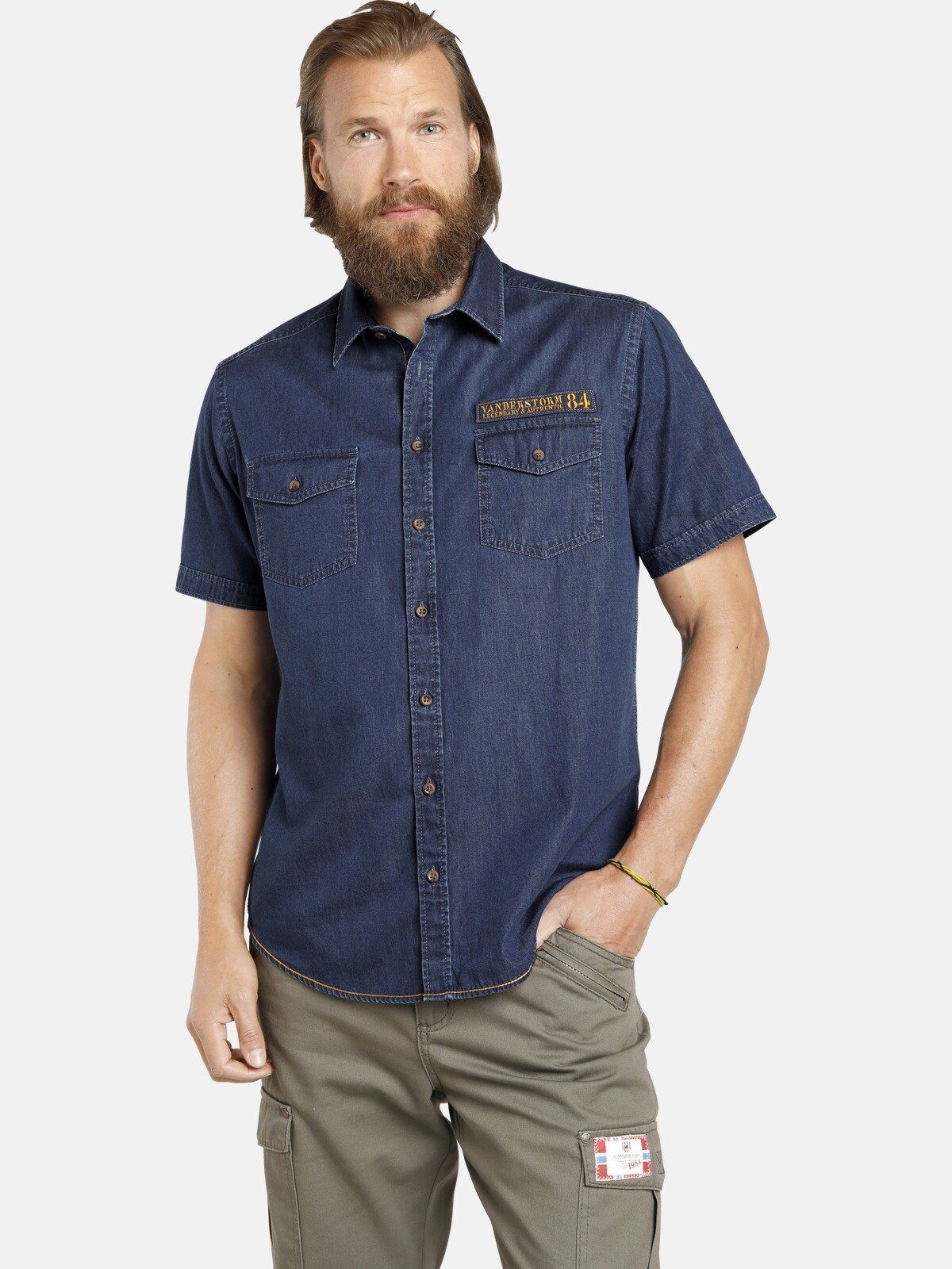 Jan Vanderstorm Kurzarmhemd JOAR Baumwollhemd, bequeme Passform günstig online kaufen