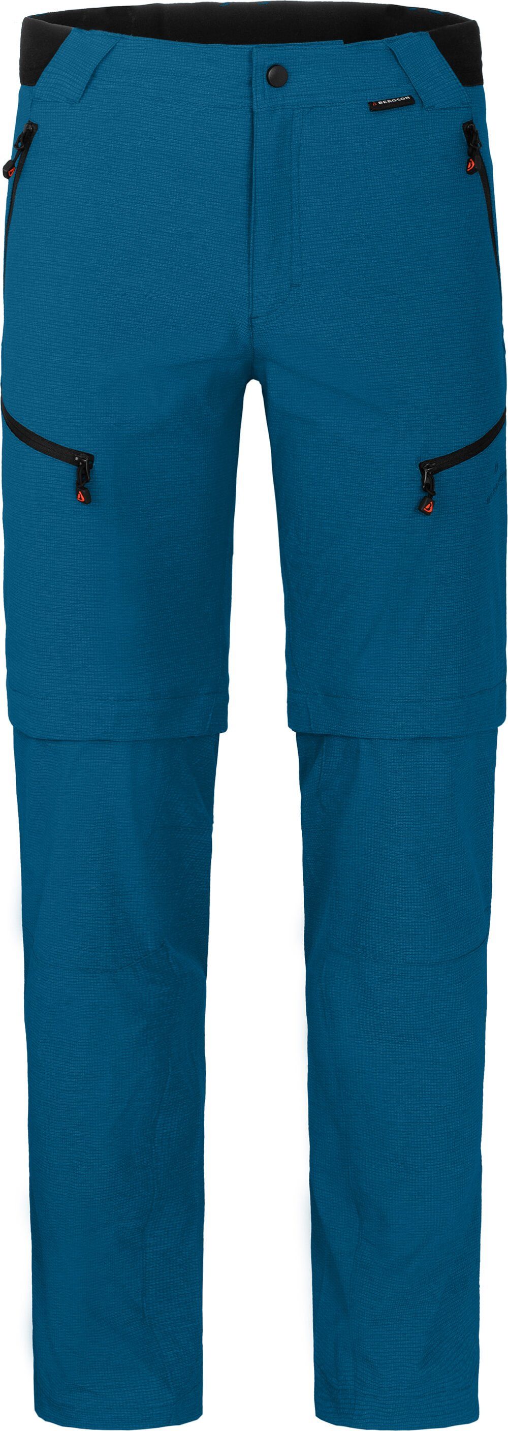 Bergson Zip-off-Hose LEBIKO Zipp-Off Herren Wanderhose, robust, elastisch, Normalgrößen, Saphir blau