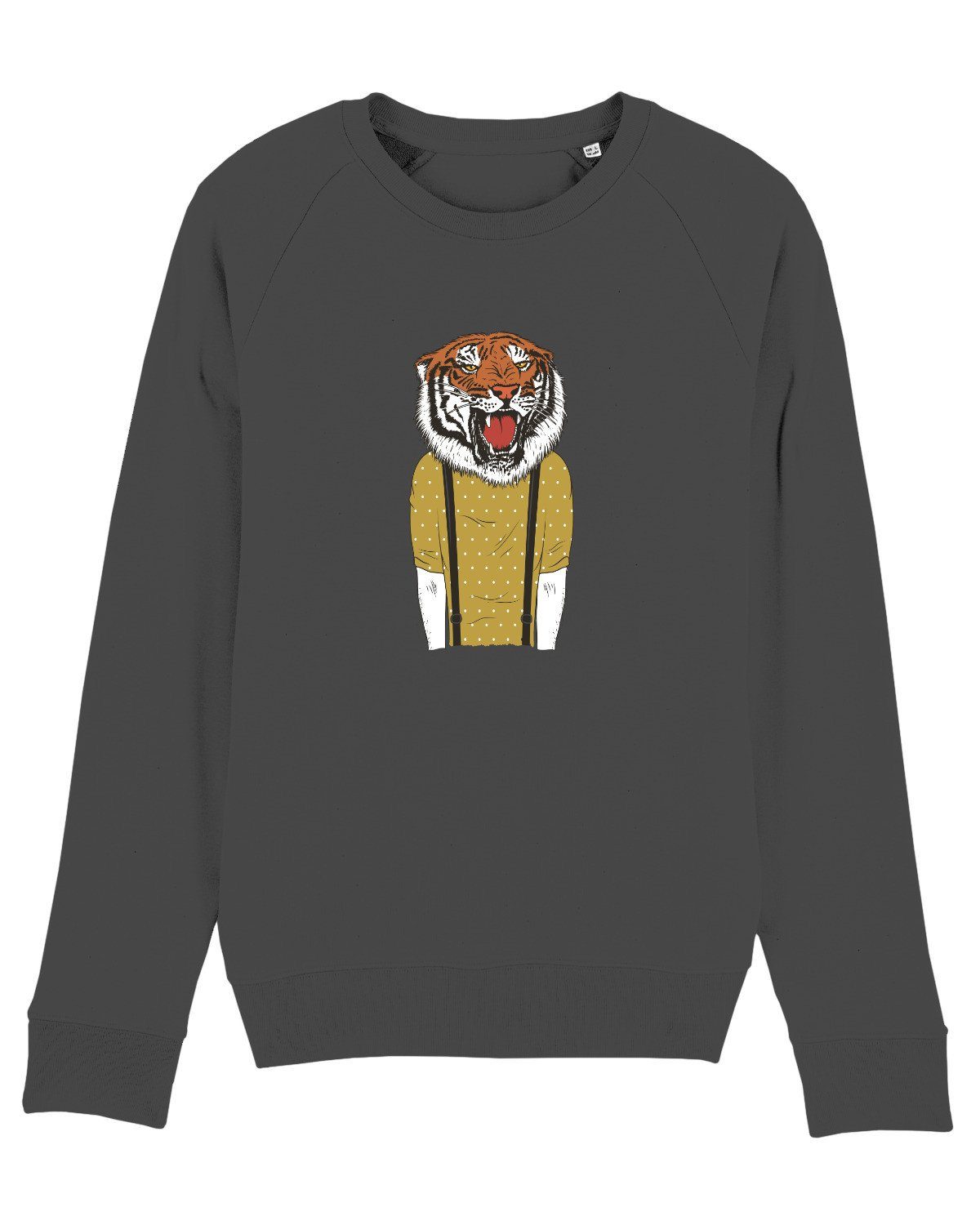 Tiger (1-tlg) Sweatshirt antrazit Head wat? Apparel