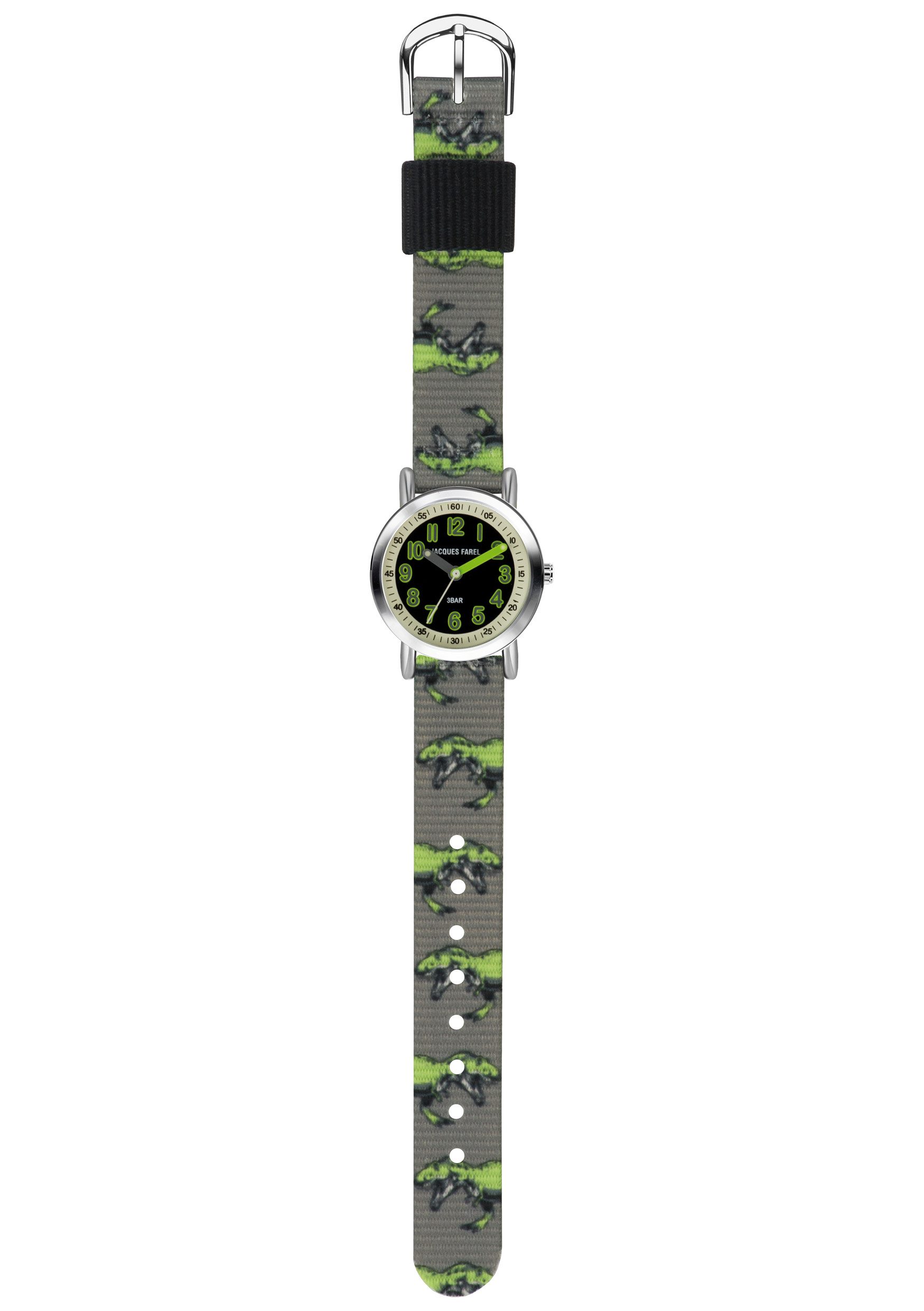 Jacques Farel Quarzuhr KPS Kinderuhr Dino, analog deutlich Geschenkidee Junge Ø 28 mm
