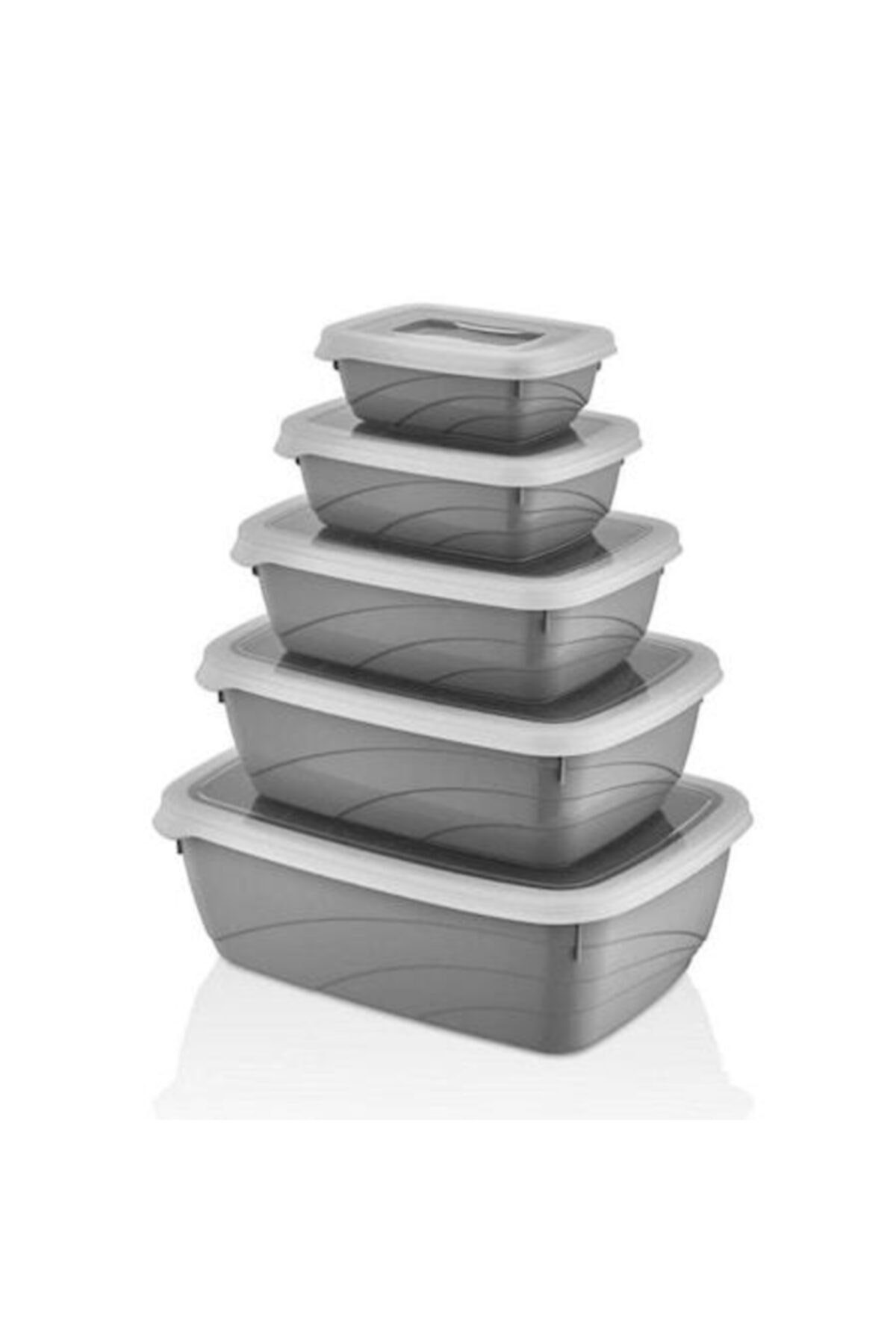 Vip Ahmet Vorratsdose 5-Teilig Vakuum-Lagerbehälter Vorratsdosen Lebensmittelaufbewahrung Boxen grau