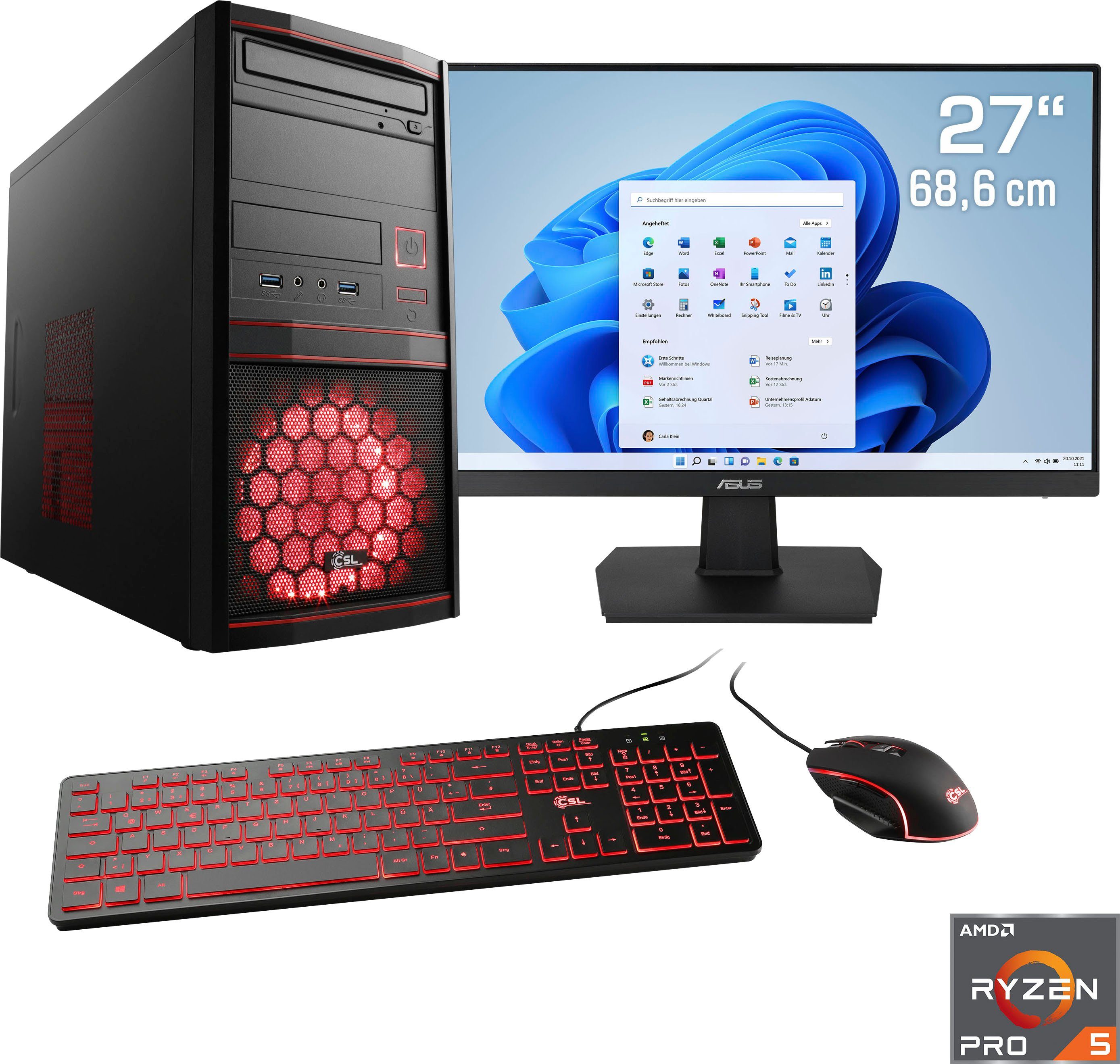 CSL Sprint AMD 1000 Gaming-PC-Komplettsystem V28157 RAM, Ryzen (27\