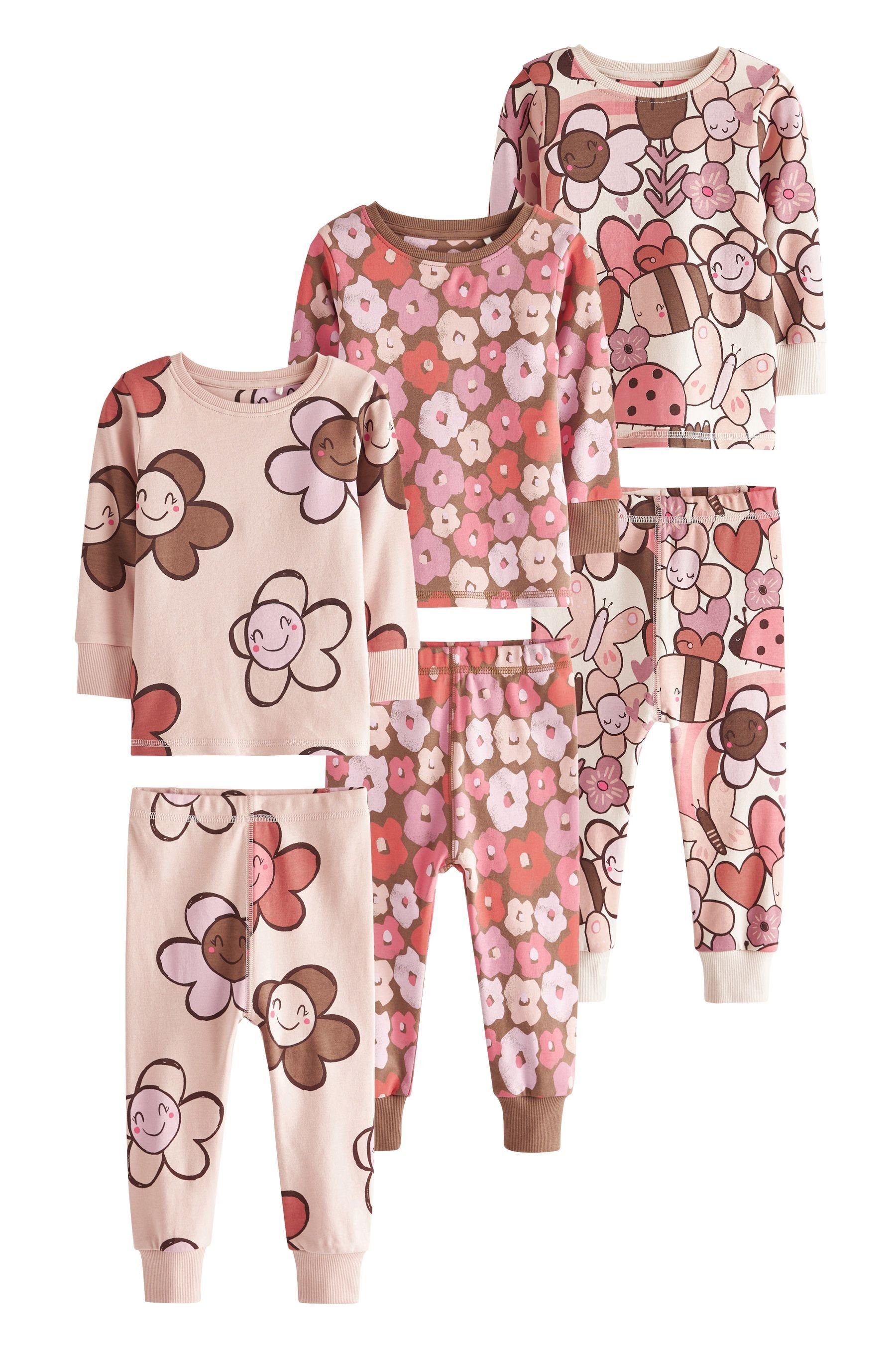 Next Pyjama Pyjamas im 3-Pack (6 tlg) Brown Character