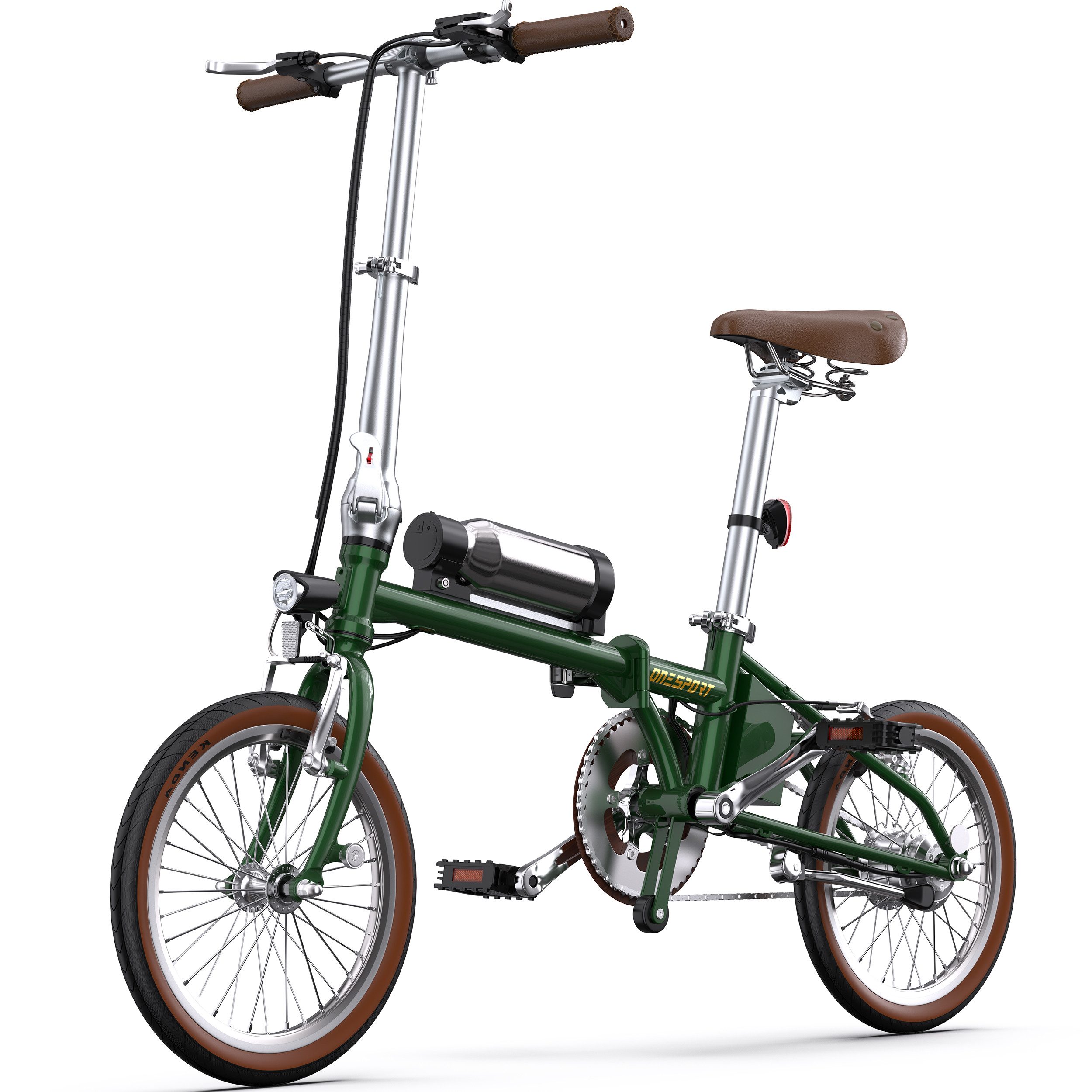 Onesport E-Bike Cityrad Elektrofahrrad OT02 e bike für herren u.damen 187Wh 36V 250W klapprad, 1 Gang, Kettenschaltung, Heckmotor, 188 Wh, 36V 250W 30Nm Klapp-E-Bike 40km Reichweite 14,5kg leicht