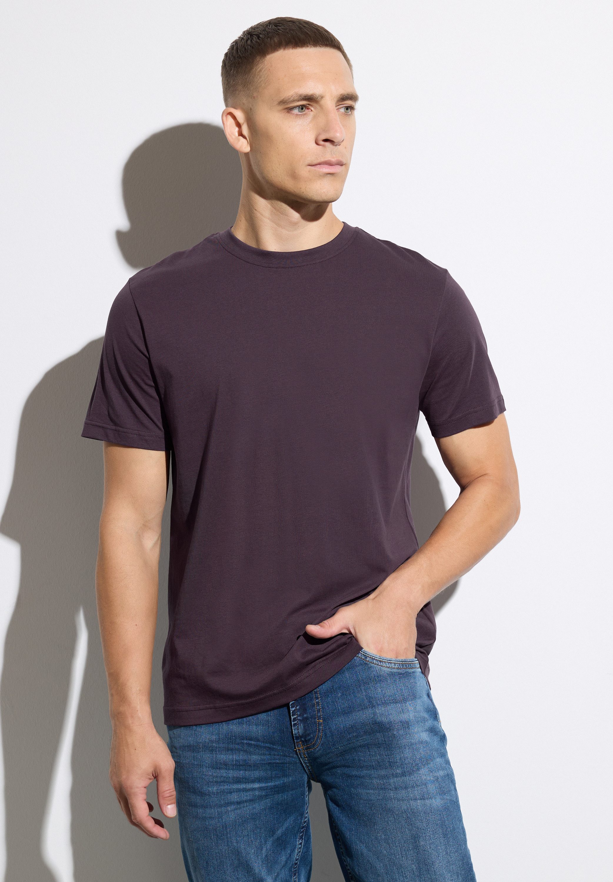 STREET ONE MEN T-Shirt aus reiner günstig online kaufen