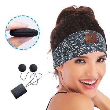 Viellan Bluetooth-Kopftuch, Stirnband, Yoga, Lauftraining, beidseitig Stereo Einschlaf- und Durchschlafhilfe (Bluetooth-Modul, dehnbar, lange Batterielebensdauer)