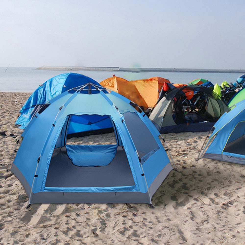 LALAHO Kuppelzelt Campingzelt Automatisches Zelt,Pop-Up-Zelt, Für 2–4 Personen, Moskitonetz, Atmungsaktiv, Wasserdicht, UV-Schutz, 280 x 245 x 140 cm