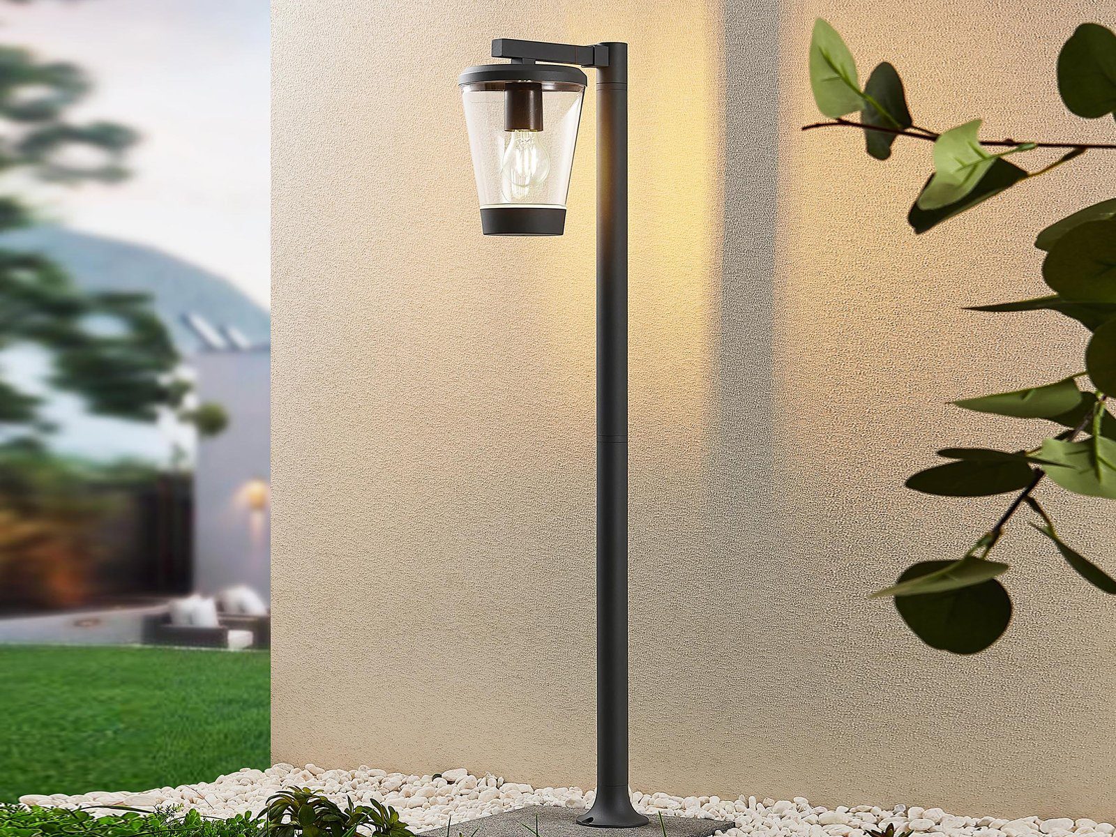 TRIO Leuchten LED Pollerleuchte, LED wechselbar, warmweiß, Wegeleuchte 100cm Anthrazit, Wegbeleuchtung Garten-weg beleuchten