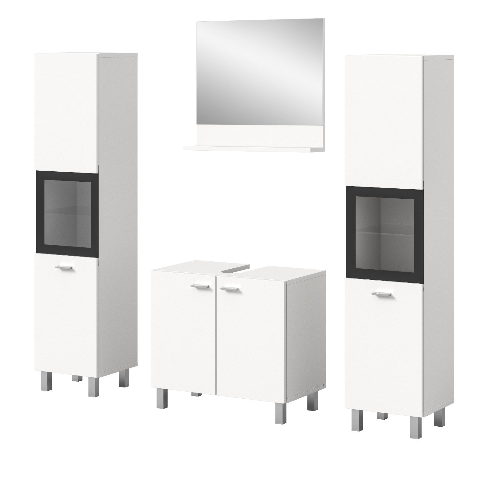 Inn.Furn Badmöbel-Set Lowell, (in weiß, 4-St., 137 x 186 cm), hängend oder stehend