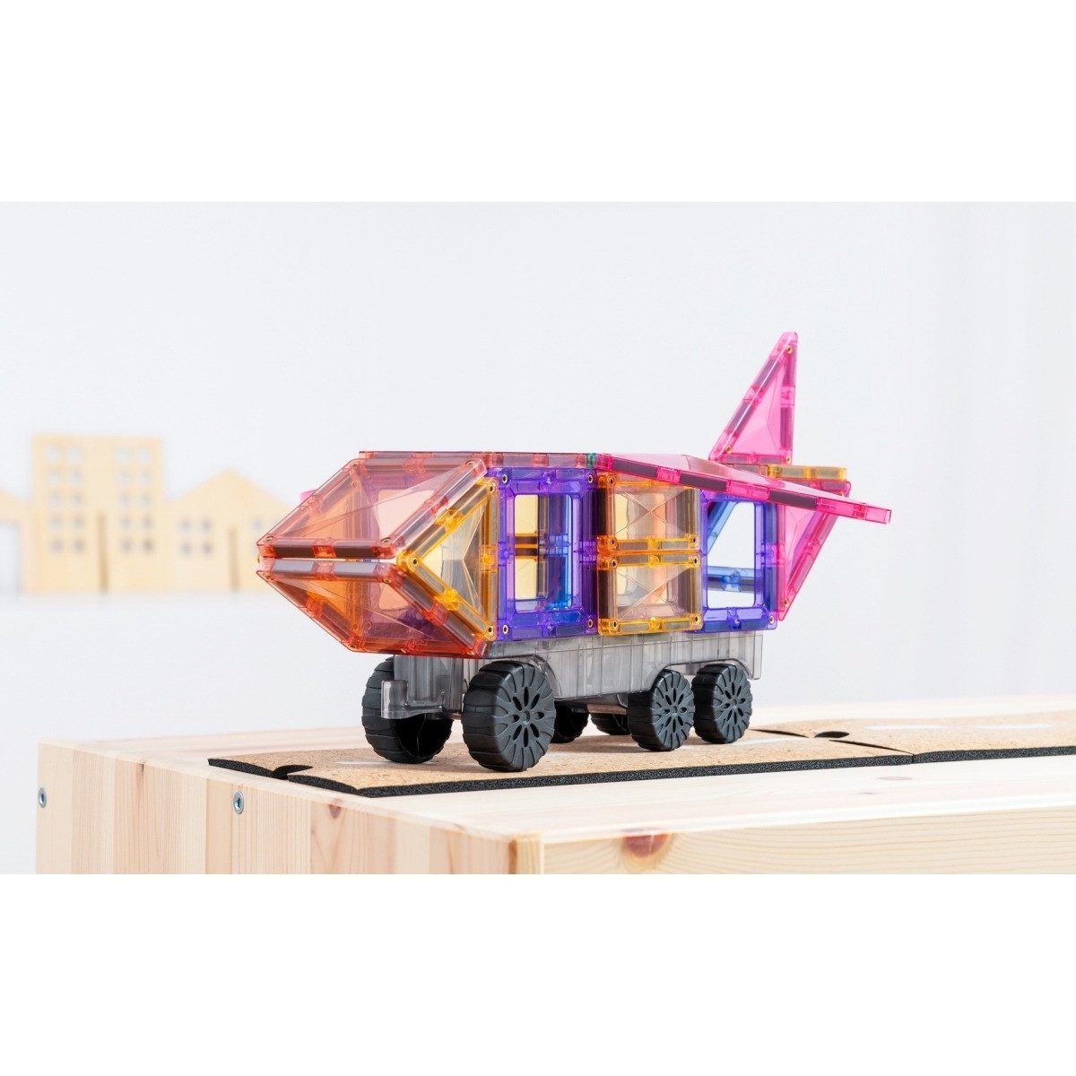 Connetix Pastel Transport Pack verstärkte Magnete pädagogisches Lernspiel Magnetspielbausteine, (Open Play, 50 Teile), ab 3 Jahren