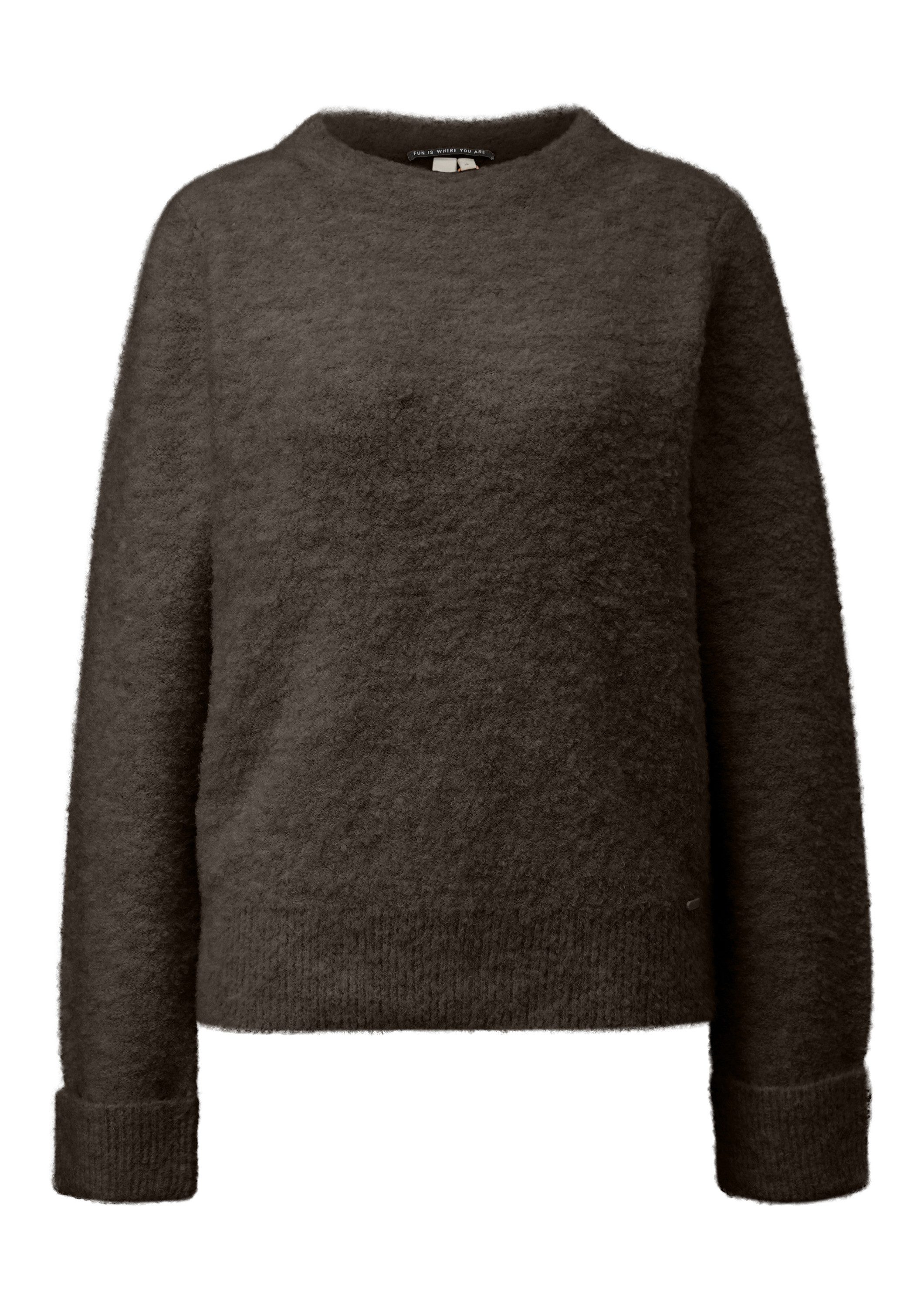 QS Longpullover Strickpullover Bouclé-Pullover günstig online kaufen