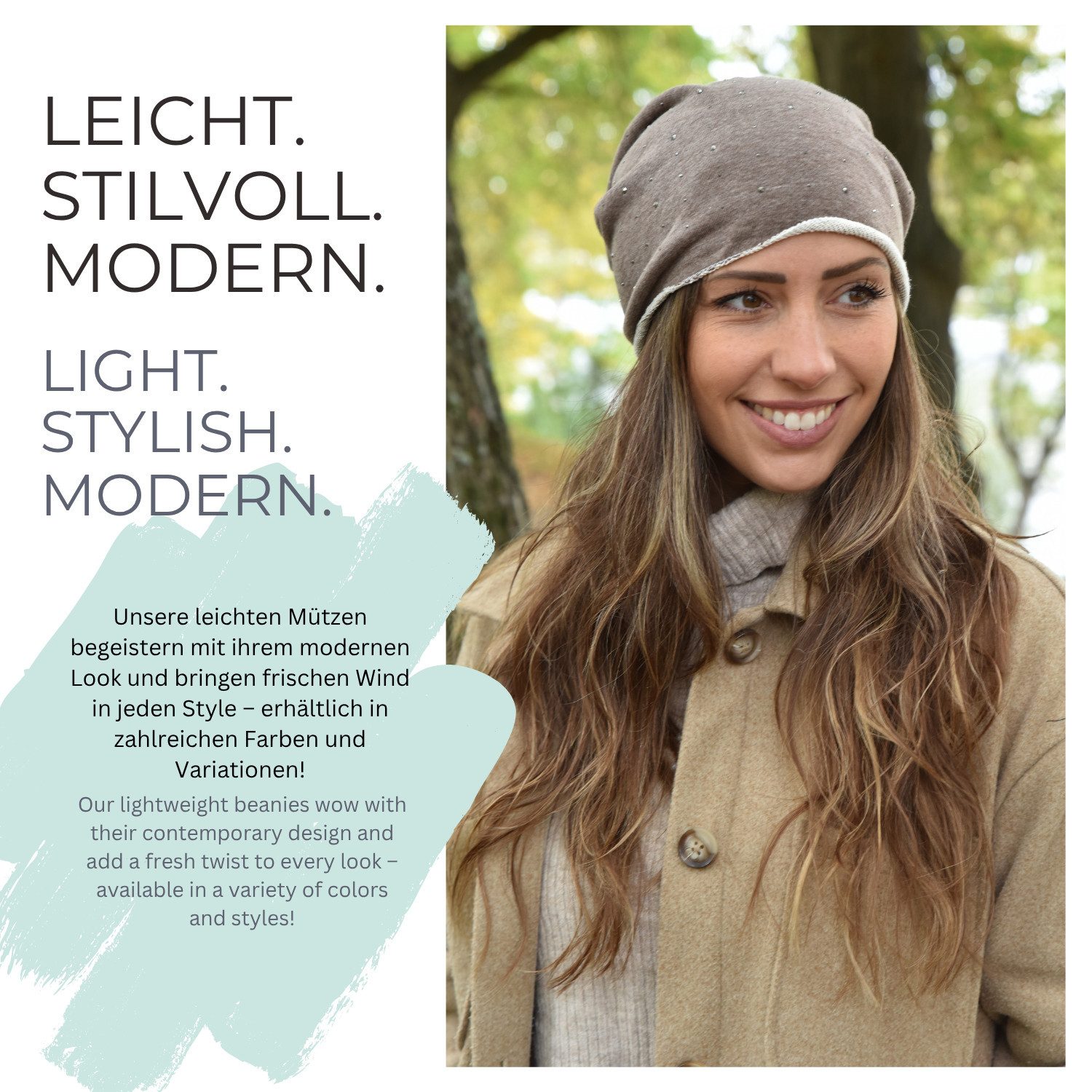 styleBREAKER Beanie Beanie mit Strass Nieten (1-St)