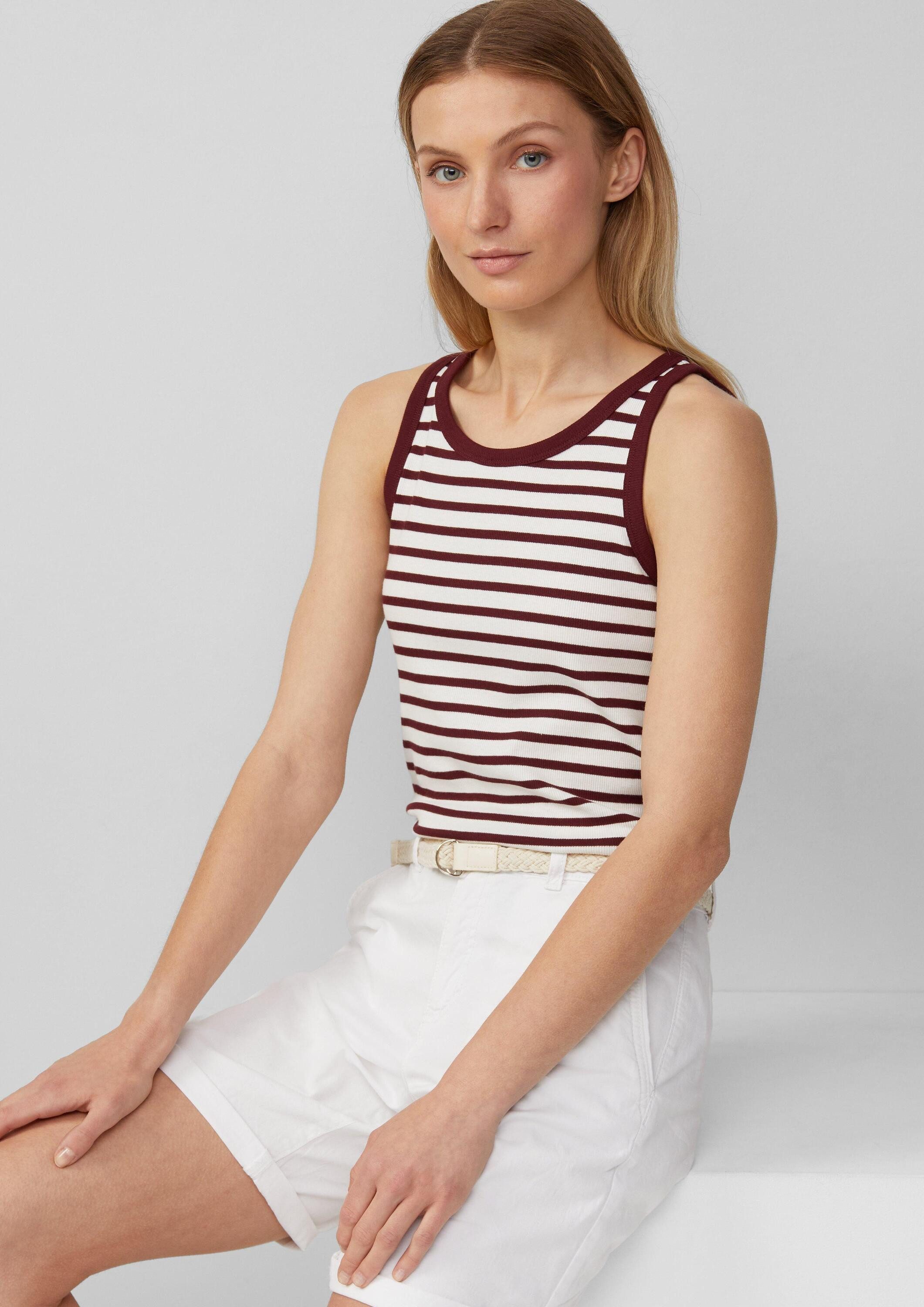 s.Oliver Muscleshirt T-Shirt Weiches Slim-Fit-Top aus Rippware günstig online kaufen