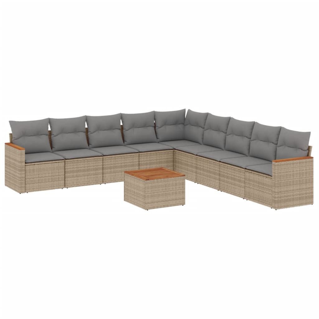 vidaXL Gartenlounge-Set 10-tlg. Garten-Sofagarnitur mit Kissen günstig online kaufen