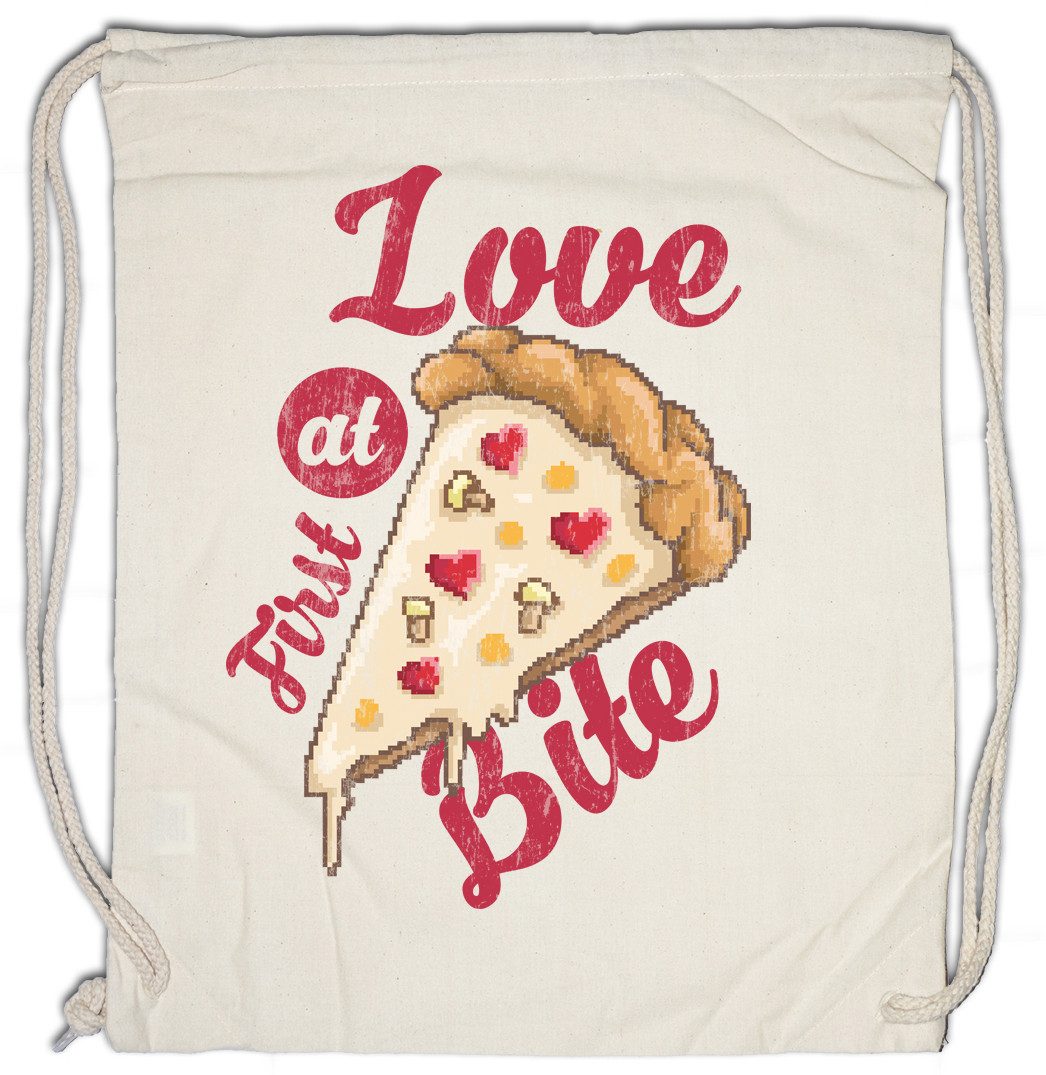 Turnbeutel Love At First Bite Turnbeutel Pizza Pizzabäcker Pizzeria Maker Pixel