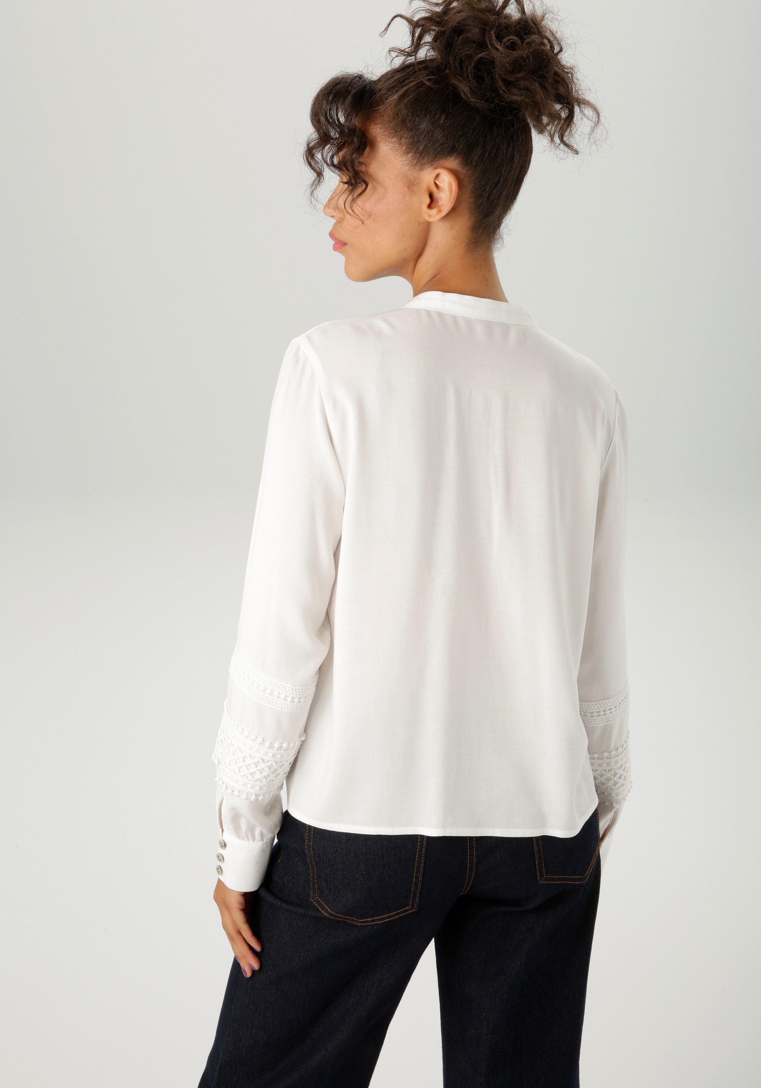 Aniston CASUAL Hemdbluse aufwändig mit verschiedenen Spitzen verziert günstig online kaufen
