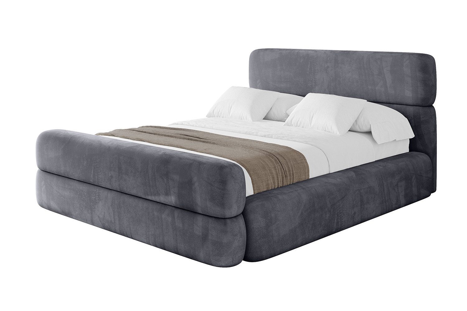 ALTDECOR Polsterbett ENORA-Z (Polsterbett mit Bettkasten und Lattenrost, Boxbett ohne Matratze), Doppelbett mit Stauraum, Bett mit Kopfteil