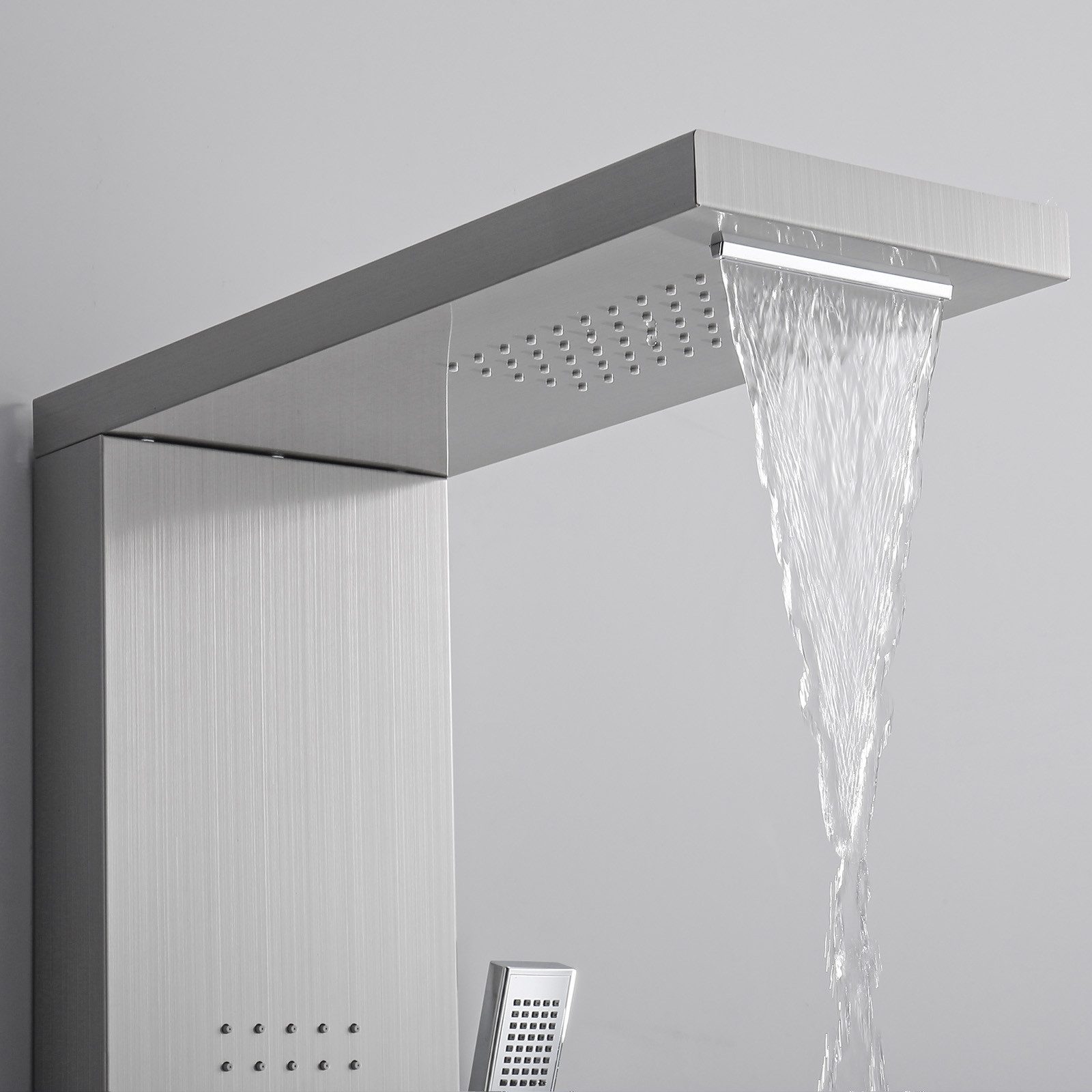 HOMELODY Duschsystem Duschpaneel Regendusche 4-Funktion Regendusche Duschset, 4 Strahlart(en), 1 tlg., Edelstahl Duscharmatur Massage Duschsäule – Bild 4 von 5