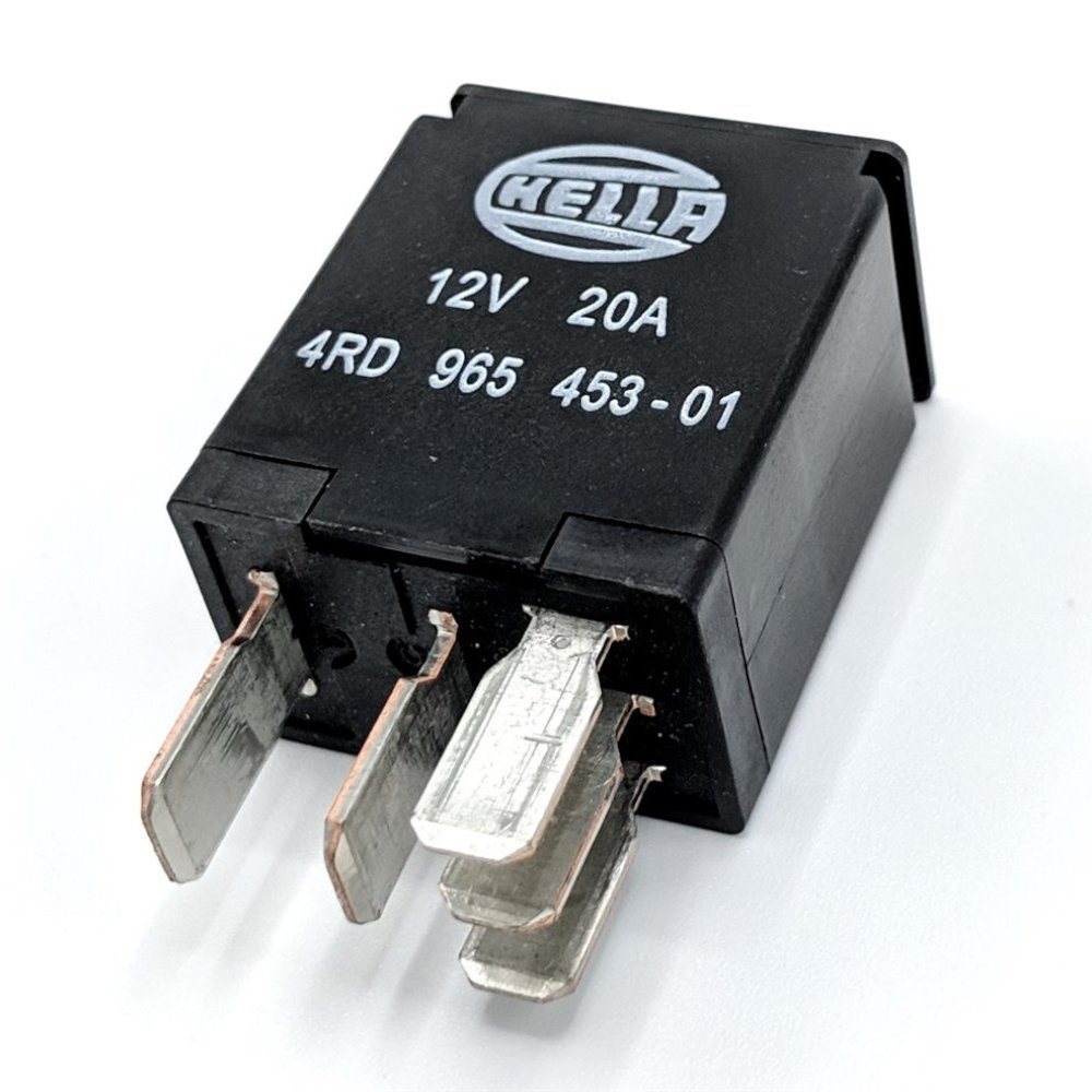 12V Hella Steuerrelais Relais POL, Wechsler 20A (1-St), Universal Kfz-Relais 4RD96545301 Micro 5