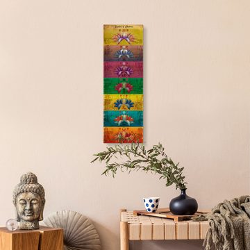 Posterlounge Alu-Dibond-Druck Sharma Satyakam, System of Chakras Contrastive View (Englisch), Badezimmer Feng Shui Illustration