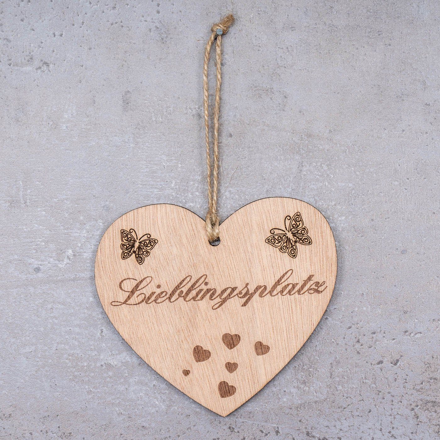 Sprüche Deko Herz Levandeo® Birkenholz 10x9cm Dekohänger, Holz Liebe Lieblingsplatz