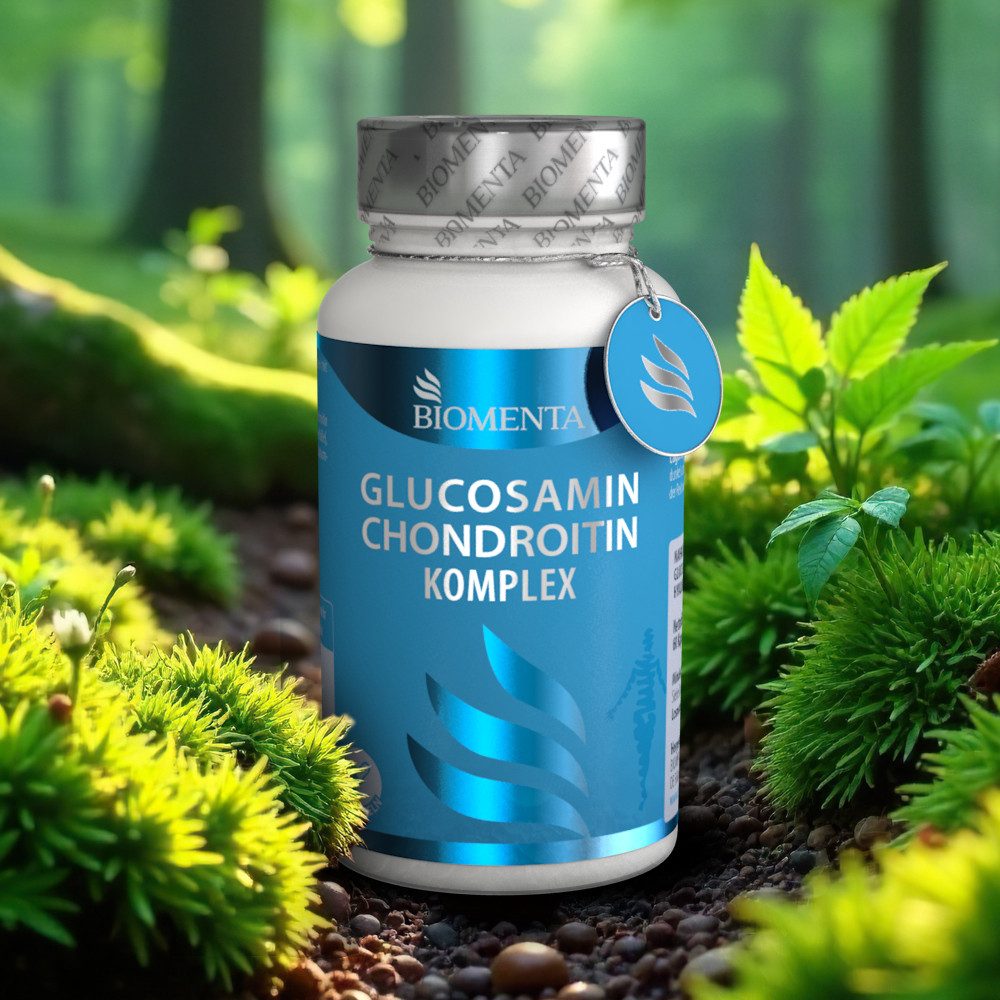 BIOMENTA Glucosamin + Chondroitin Komplex - 90 Knochen Kapseln (Zink, Hyaluron) Kapseln, 60 St., 54 g