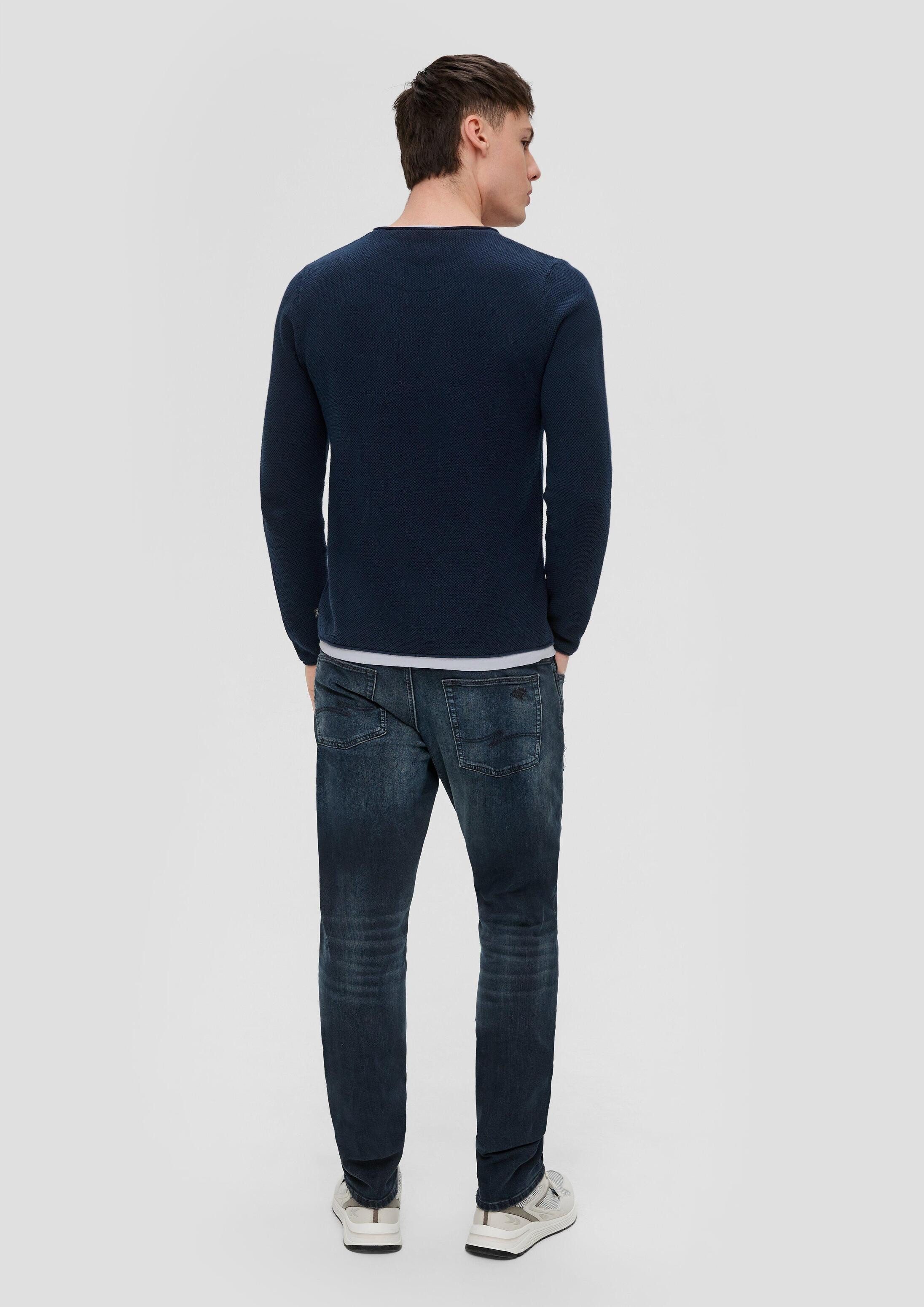 QS Longpullover Strickpullover Strickpullover in Layering-Optik