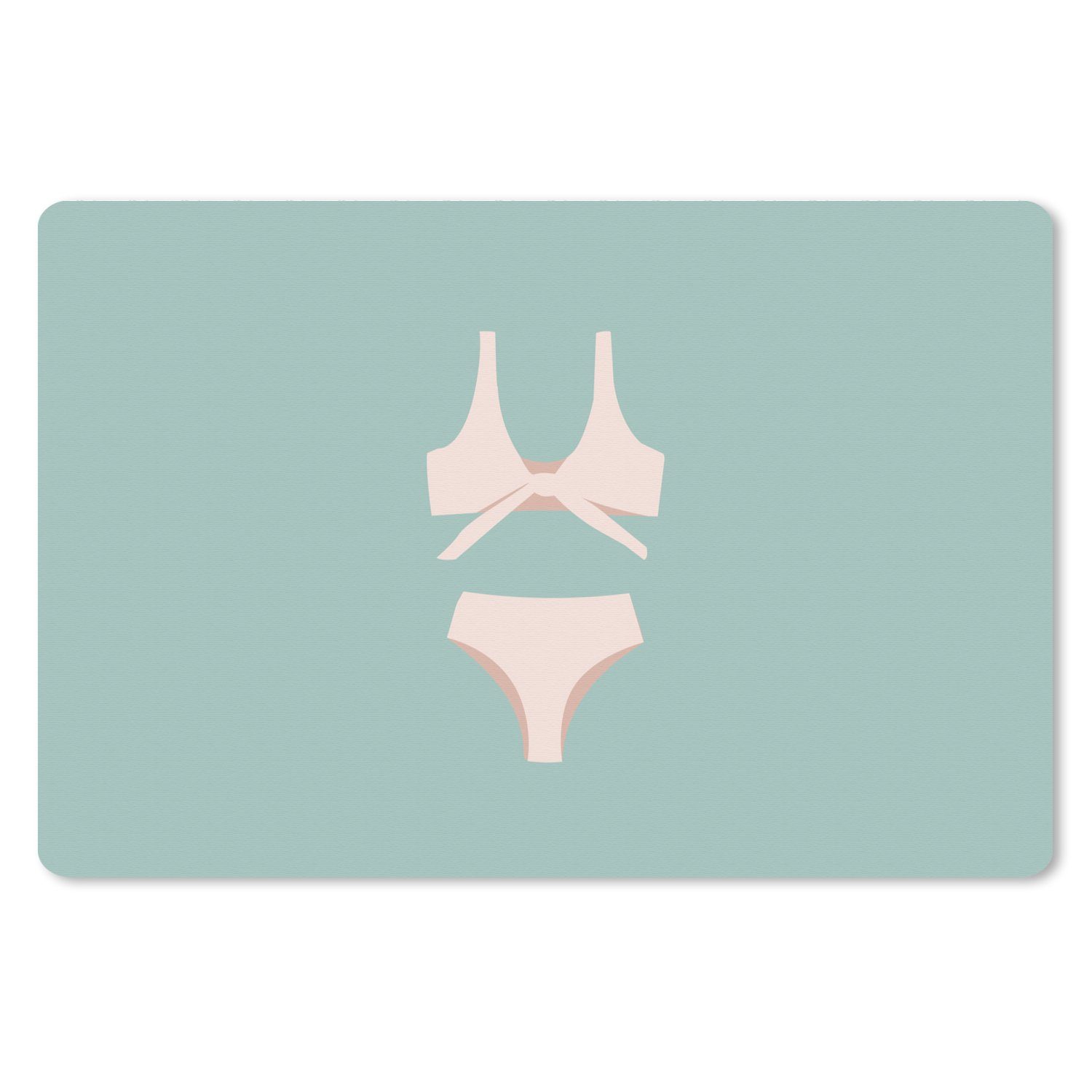 MuchoWow Gaming Mauspad Sommer - Bikini - Hellblau (1-St), Mousepad mit Rutschfester Unterseite, Gaming, 120x80 cm, XXL, Großes