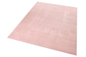 Teppich Wohnzimmer Teppich modern Kurzflor mit Uni Design in Rosa, Teppich-Traum, rechteckig, Höhe: 17 mm