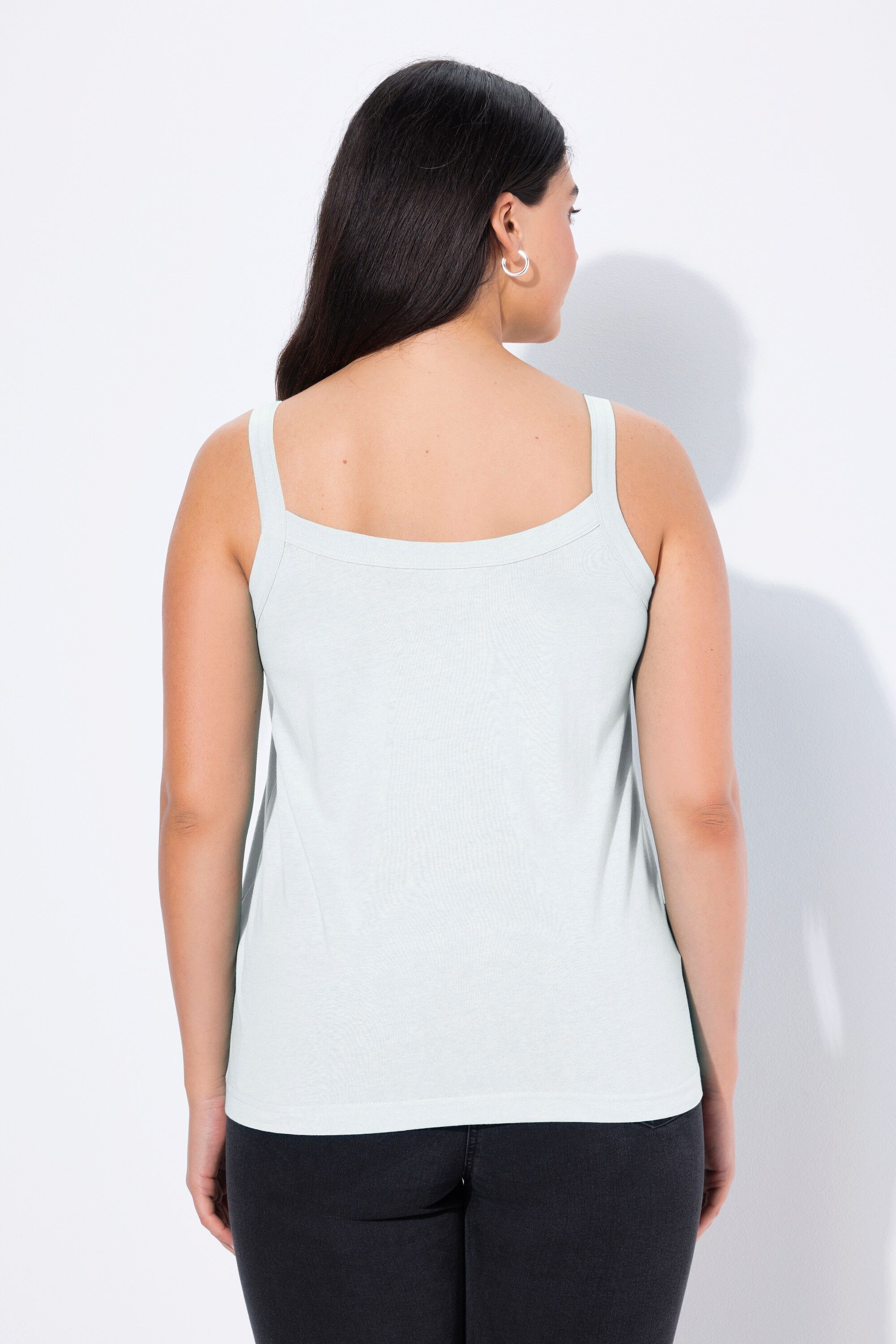 Ulla Popken Longtop Spaghettitop Rundhals Modalmix ärmellos Bestseller – Bild 3 von 4