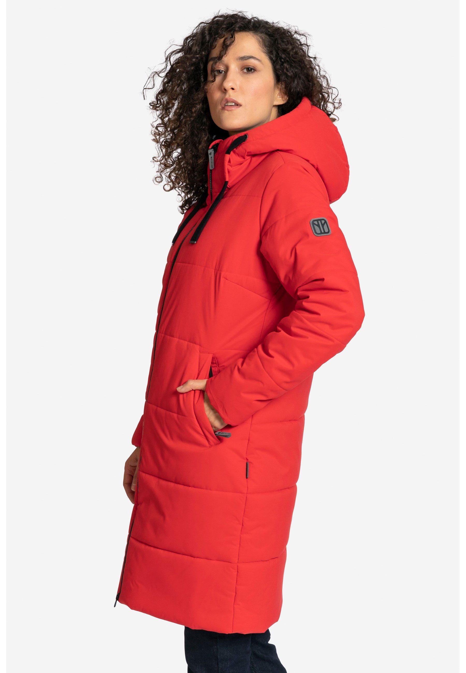 Elkline Winterjacke Comfort leichter langer Mantel, 2-Wege-Reißverschluss