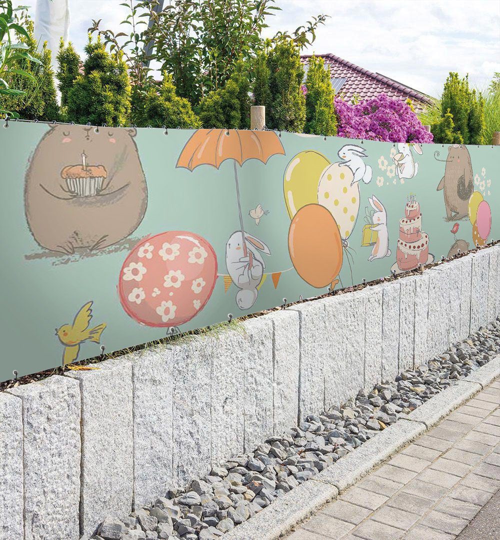 Thumbnail - MyMaxxi Sichtschutzzaunmatten Zaunbanner Hasenparty Sichtschutz Garten Zaun, (Bambus grün)