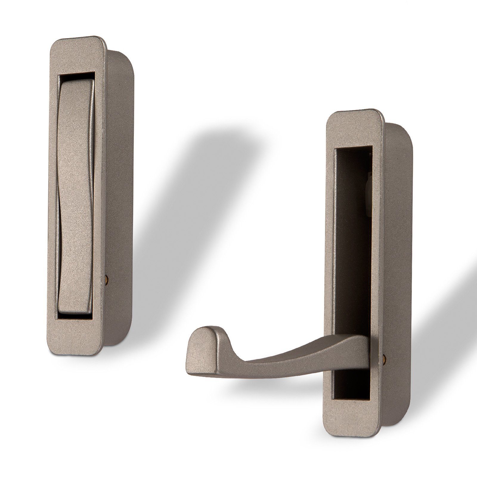 SO-TECH® Klapphaken für Garderoben ZILLY zum Einlassen Lochabstände 96 - 128 mm, (2-St), 80 x 20 mm, Lochabstand 66 mm, Edelstahloptik, 2 Stück