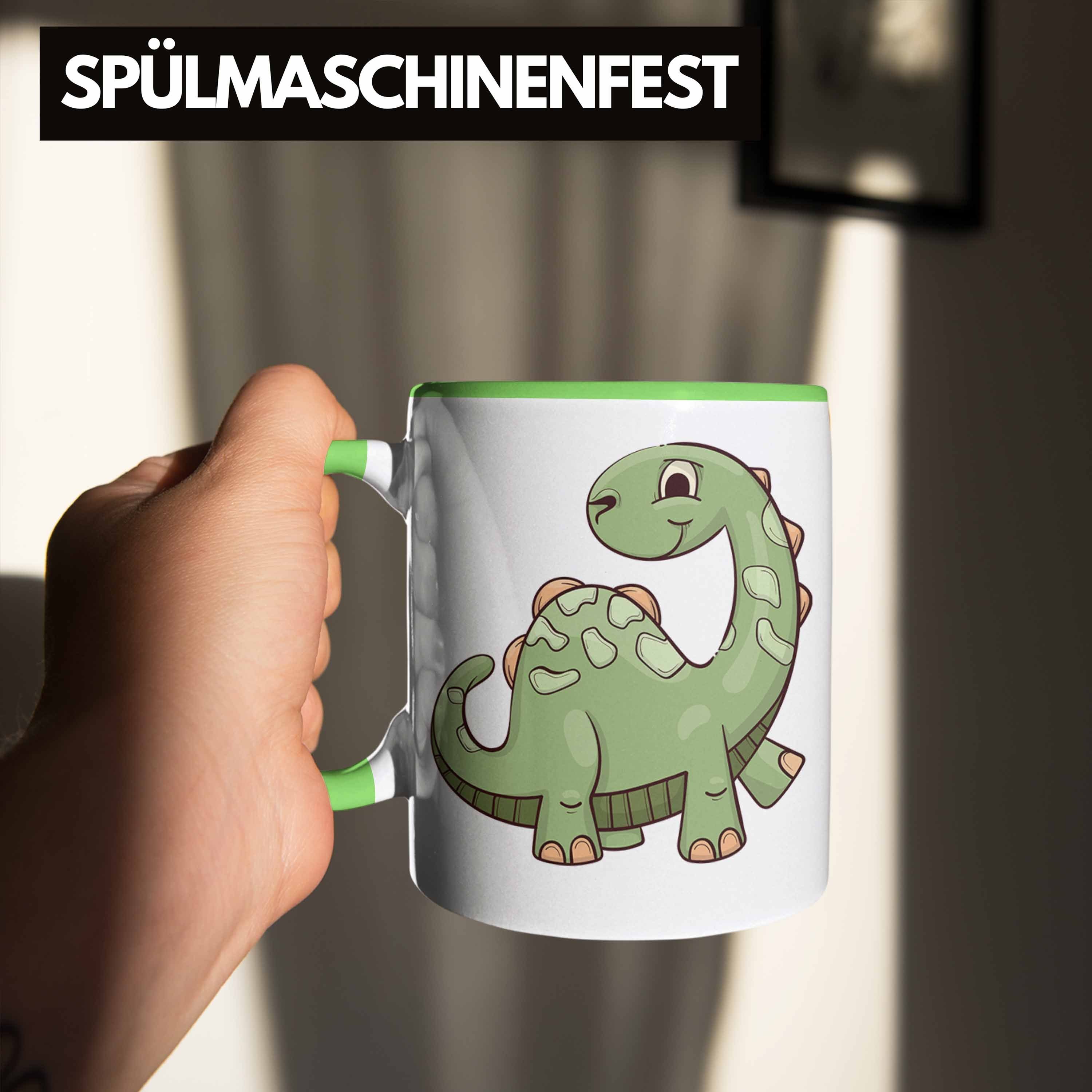 Trendation Tasse Trendation - Coole Lustig Dinosaurier für Dinofans Grün Jungs Jungen Tasse Geschenkidee Geschenke