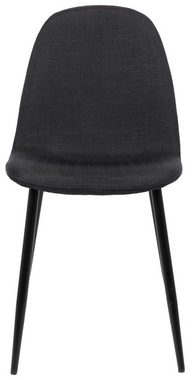 TPFLiving Esszimmerstuhl Naples mit hochwertig gepolsterter Sitzfläche - Konferenzstuhl (Küchenstuhl - Esstischstuhl - Wohnzimmerstuhl - Polsterstuhl), Gestell: Metall schwarz - Sitzfläche: Stoff schwarz