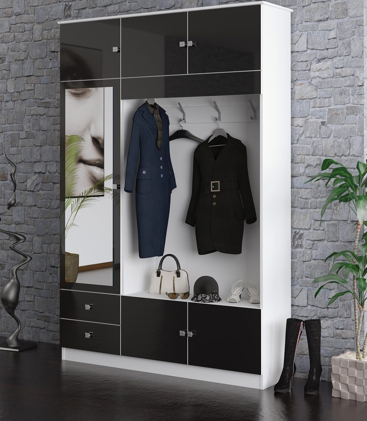 borchardt Möbel Garderobenschrank Kompakta Höhe 202 cm – Bild 2 von 5