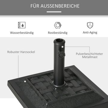 Outsunny Schirmhalter 12 kg Sonnenschirmständer für Ø32/38/48 mm Stangen, für Stöcke bis Ø 48 mm, Schirmständer, 1 tlg., Schirmfuß