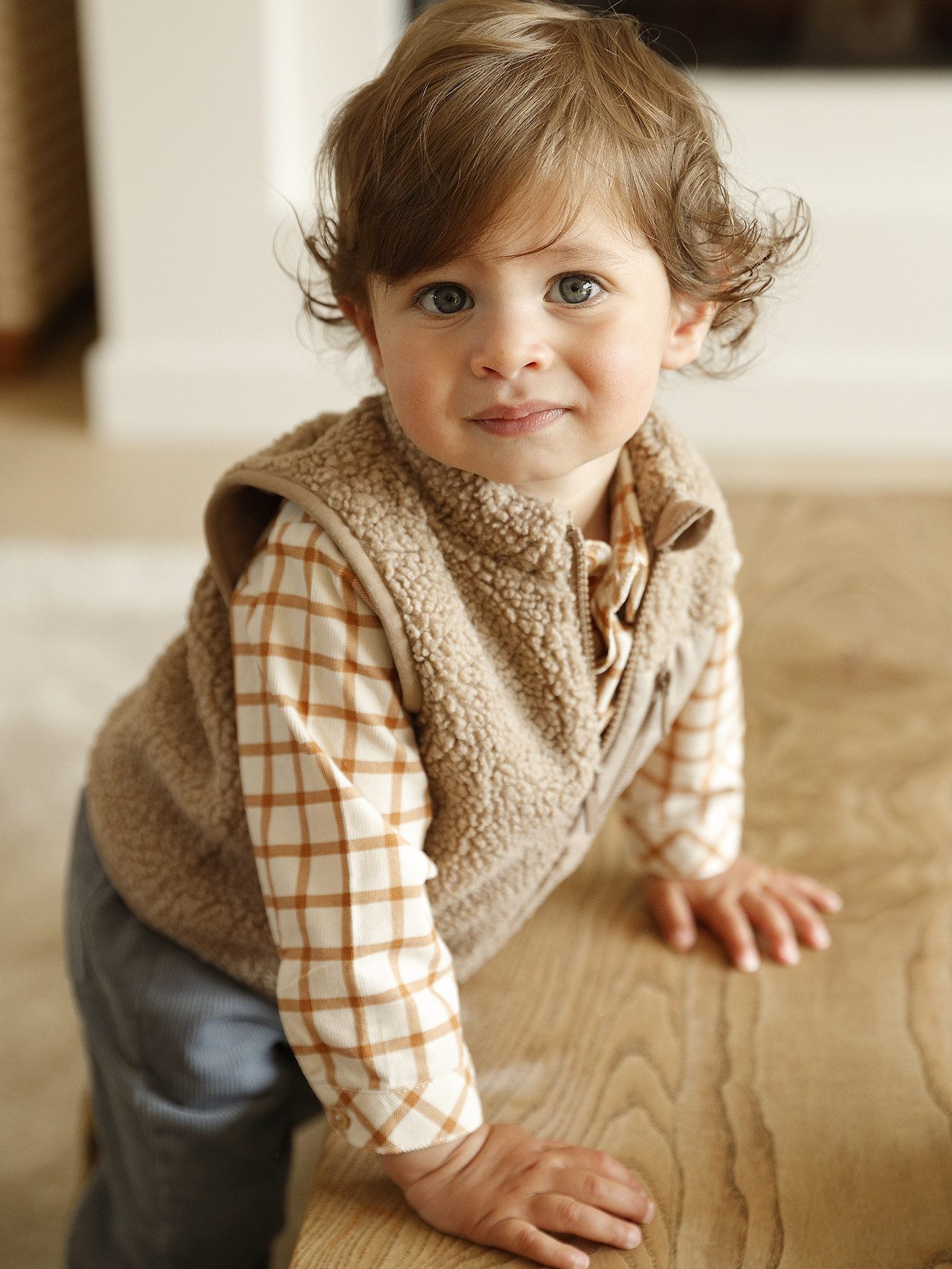 vertbaudet cardigan baby vest made of teddy fleece