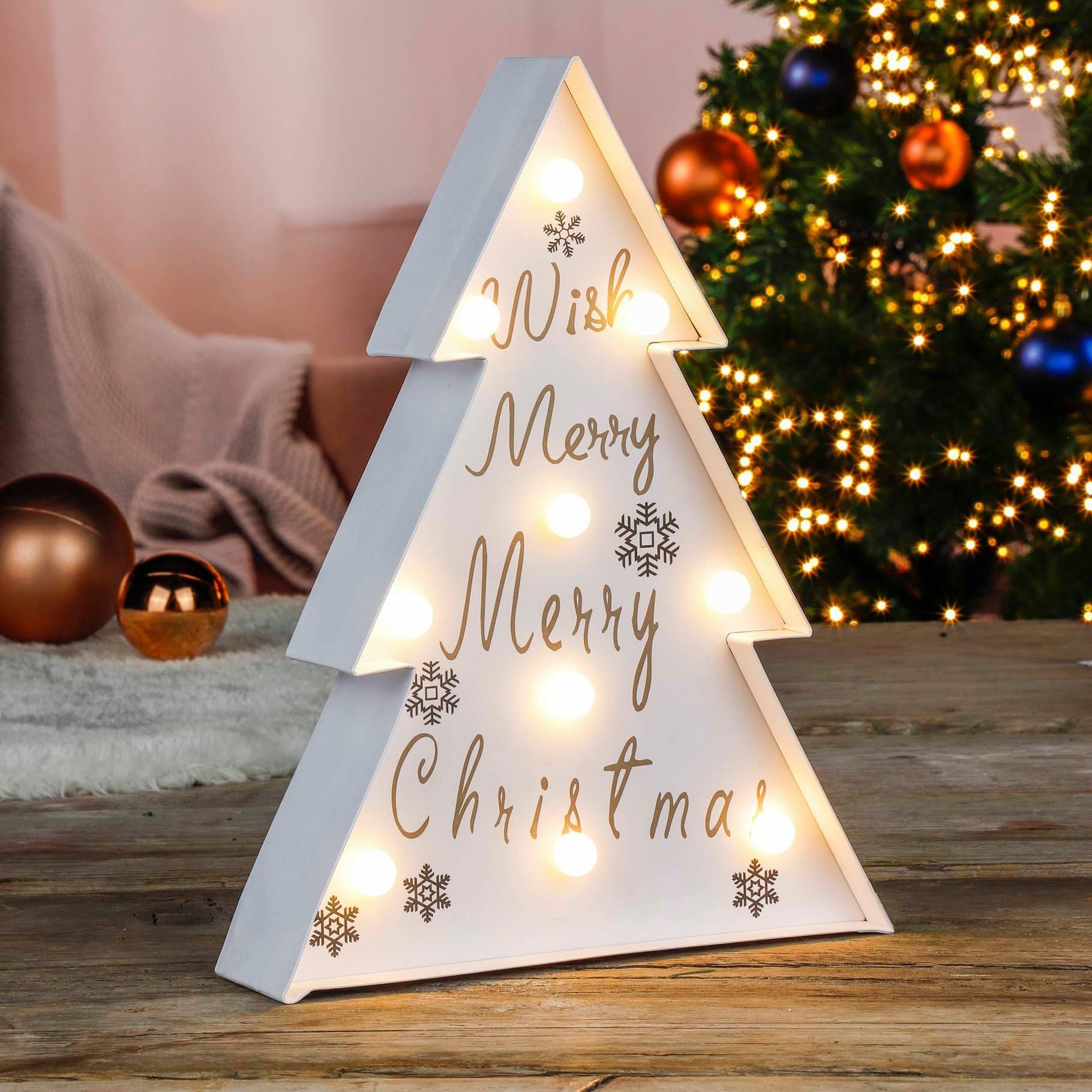 HI LED-Dekofigur Papier Tanne mit 10 günstig online kaufen