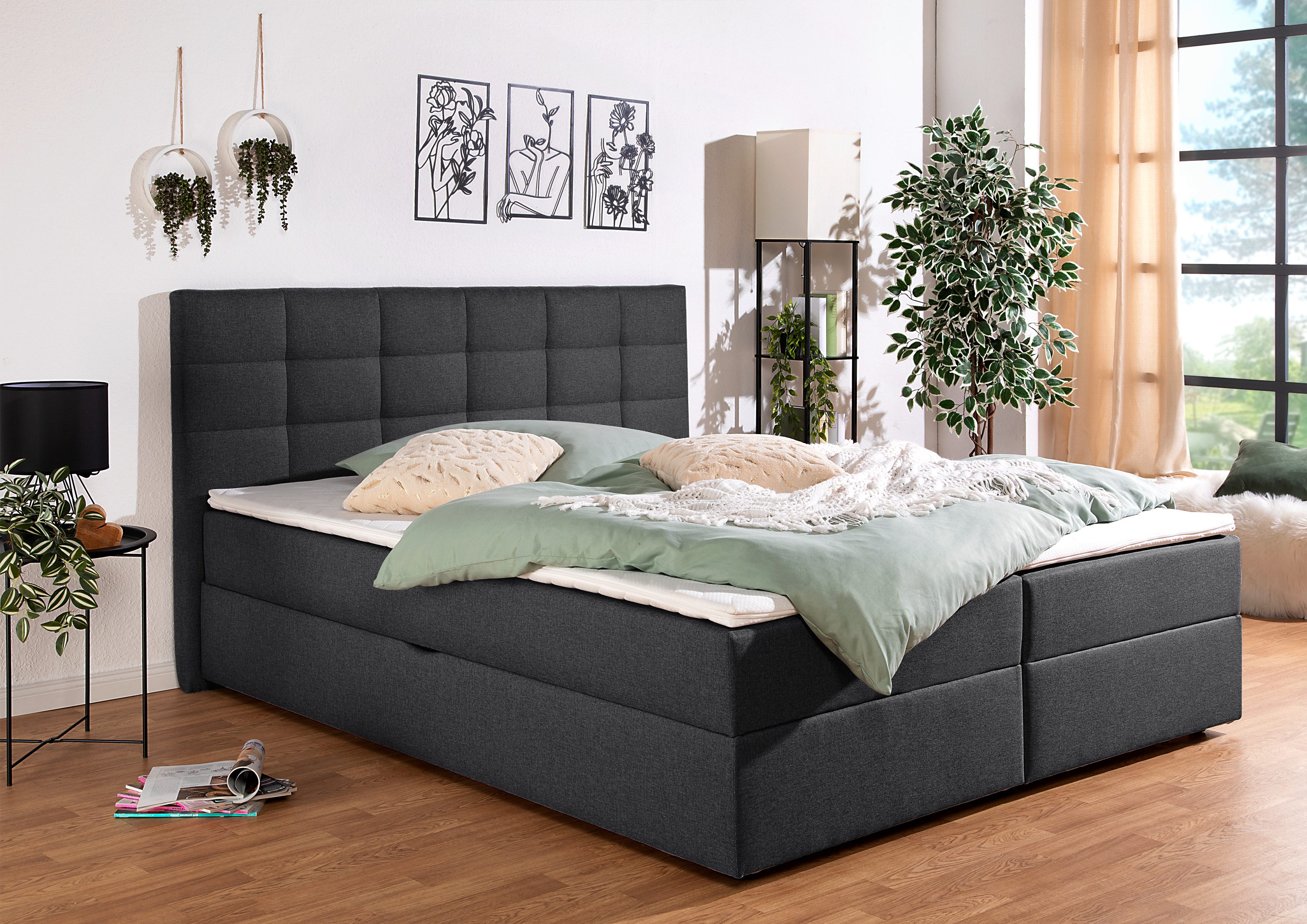 Home affaire Boxbett Carde, wahlweise mit Bettkasten, in H2, H3 & H4 erhältlich