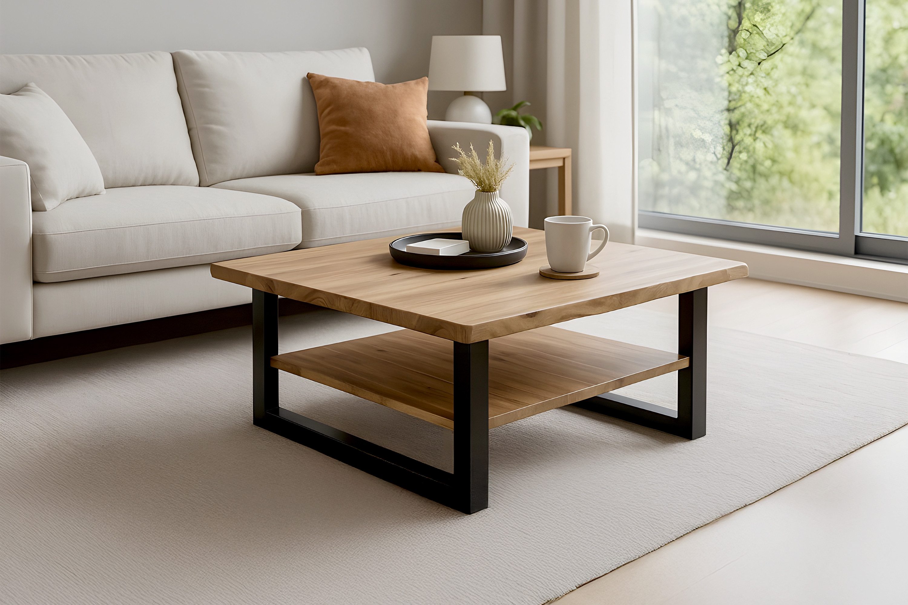 Loreno® Couchtisch Patrick, Baumkante, Akazie massiv, günstig online kaufen
