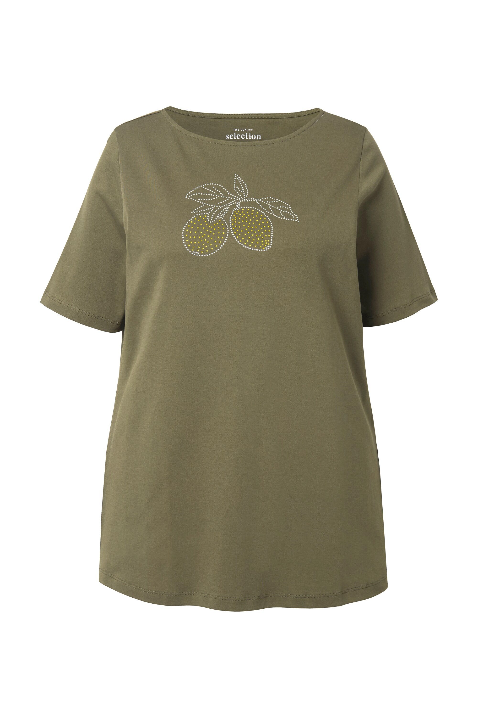 Ulla Popken T-Shirt T-Shirt Zitrone U-Boot-Ausschnitt Halbarm günstig online kaufen