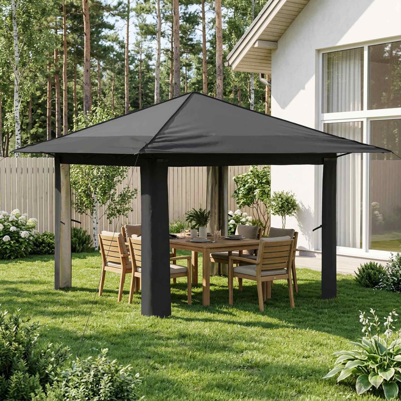 vidaXL Partyzelt Gazebo ohne Seitenwand Hellgrau und Anthrazit