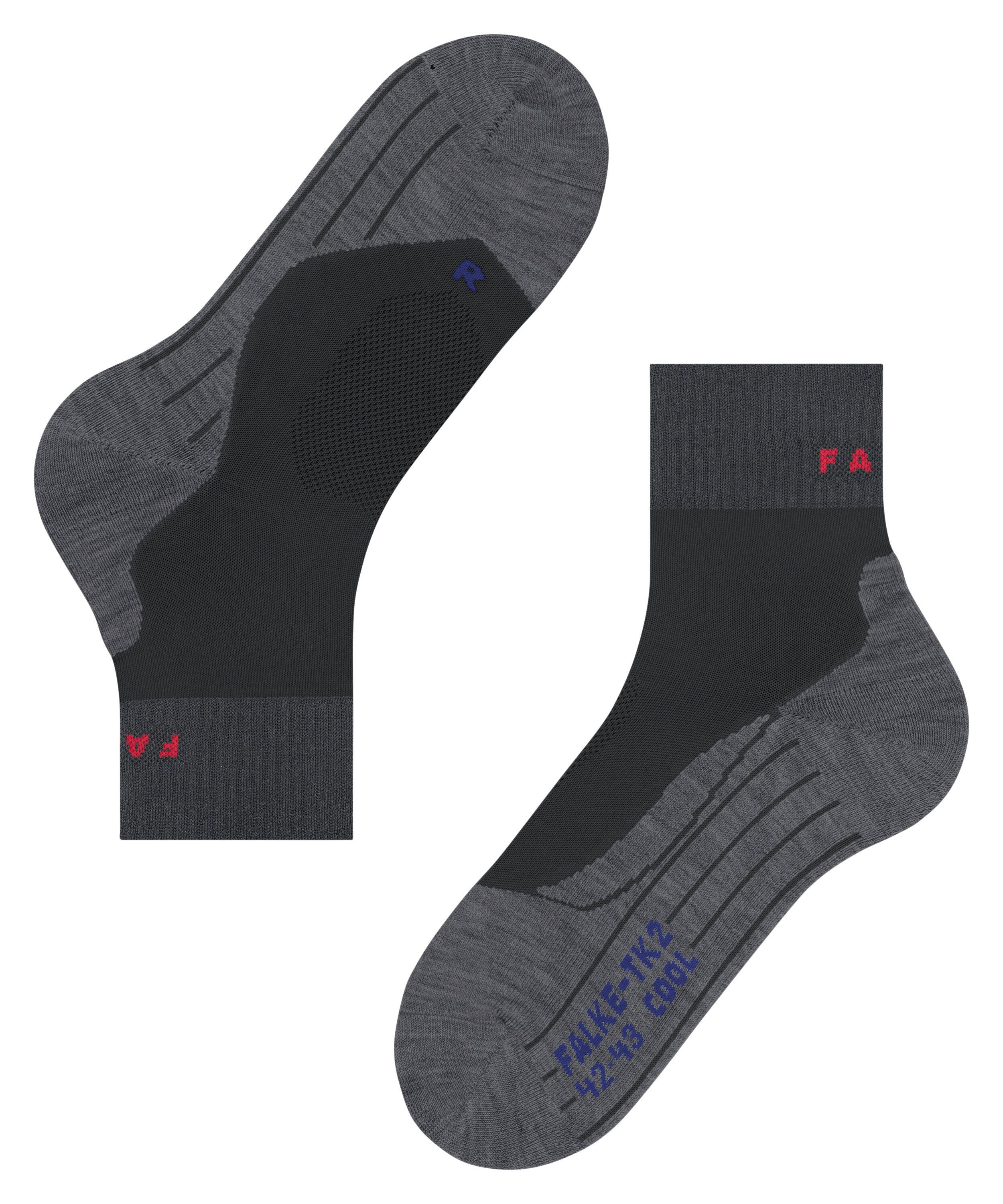 TK2 Short im Komfort Wandersocken Explore Mittelgebirge (1-Paar) (3008) Cool black FALKE Hoher