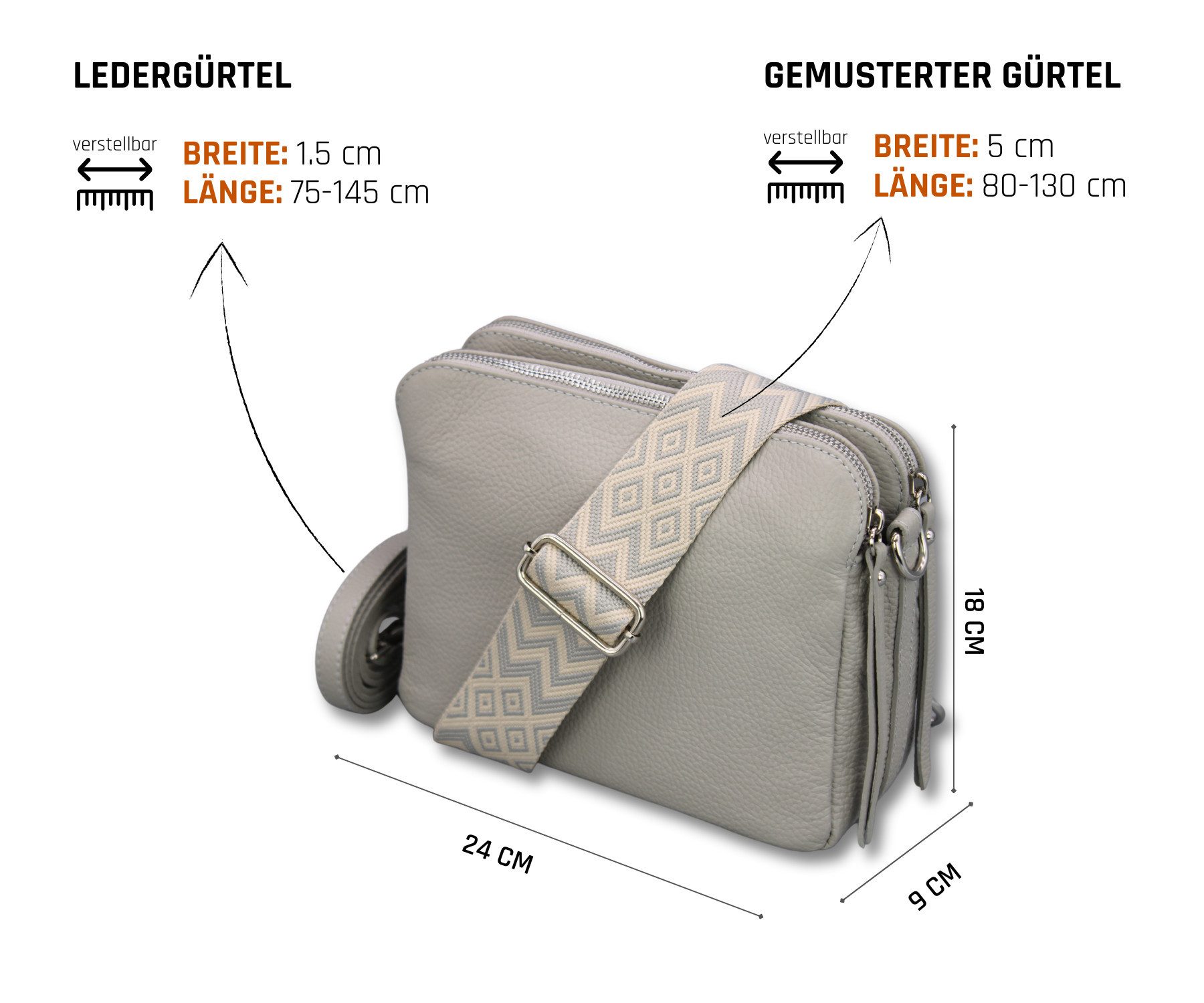 Adel Bags Schultertasche MARA Umhängetasche für Damen, Schultertasche aus E günstig online kaufen